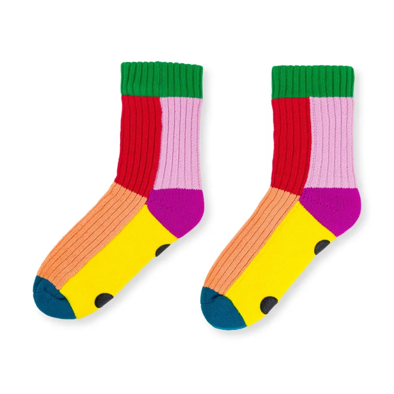 Verloop Knit House Socks - Color Block sold by Moma