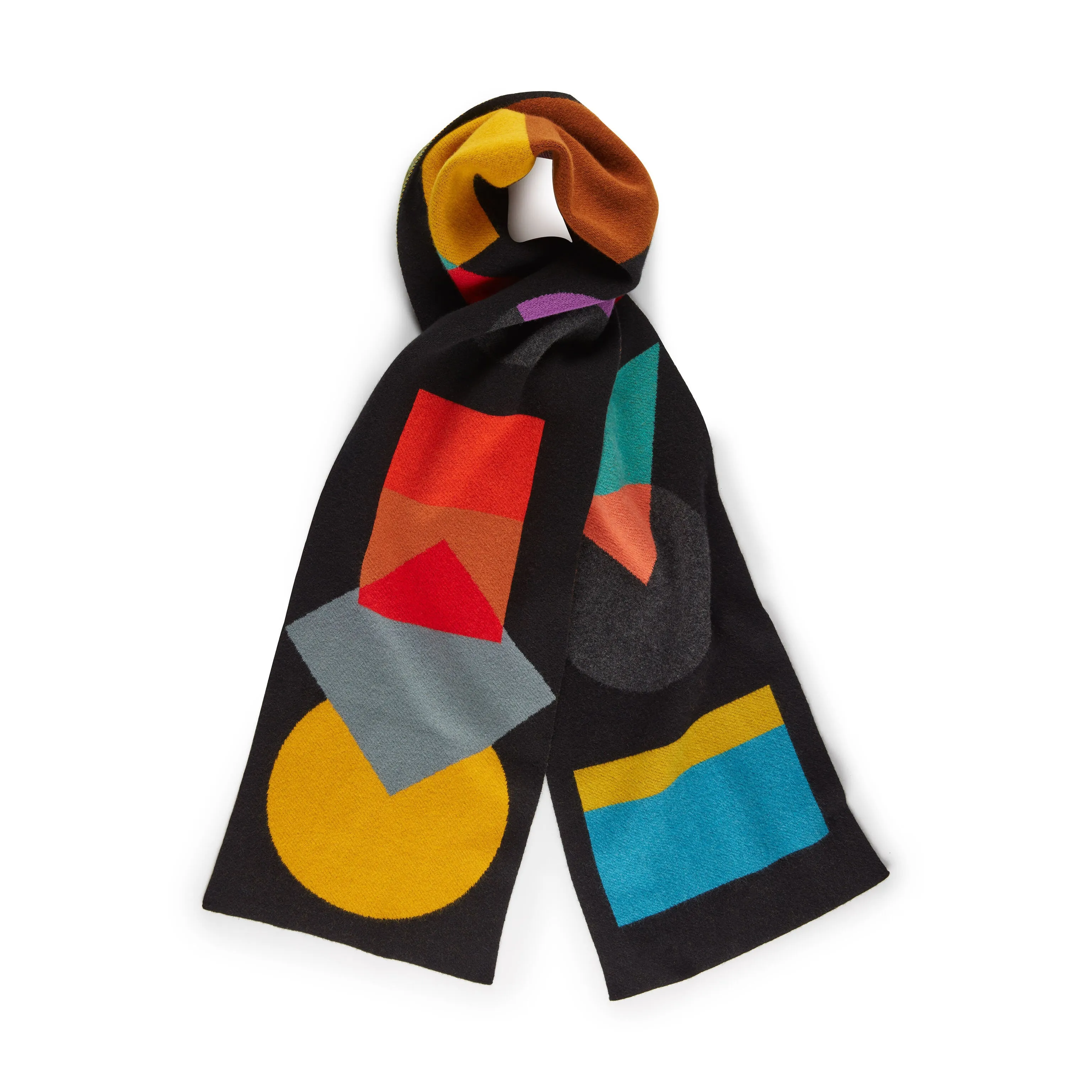Jo Gordon Geometric Shapes Wool Scarf sold by Moma