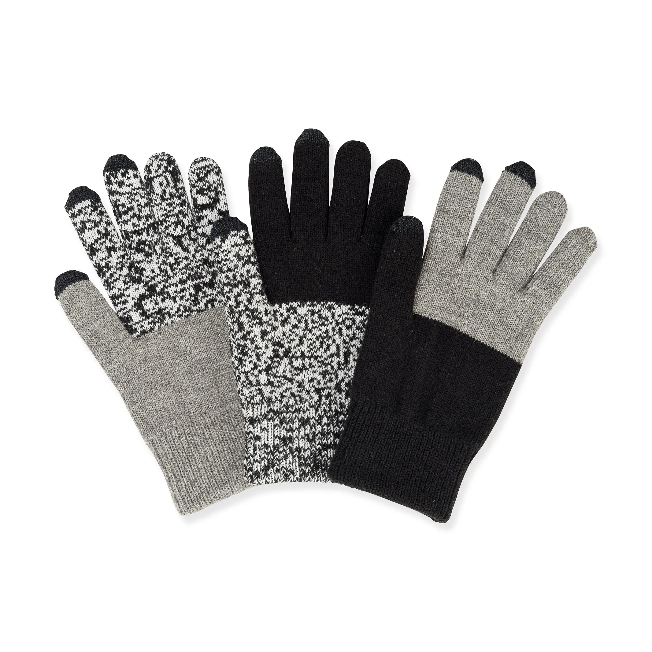 Pair & a Spare Colorblock Touchscreen Gloves - Black Gray sold by Moma product image thumbnail 5