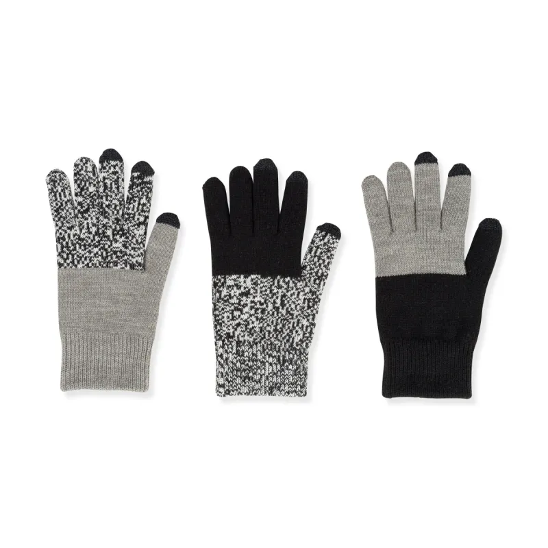 Pair & a Spare Colorblock Touchscreen Gloves - Black Gray sold by Moma