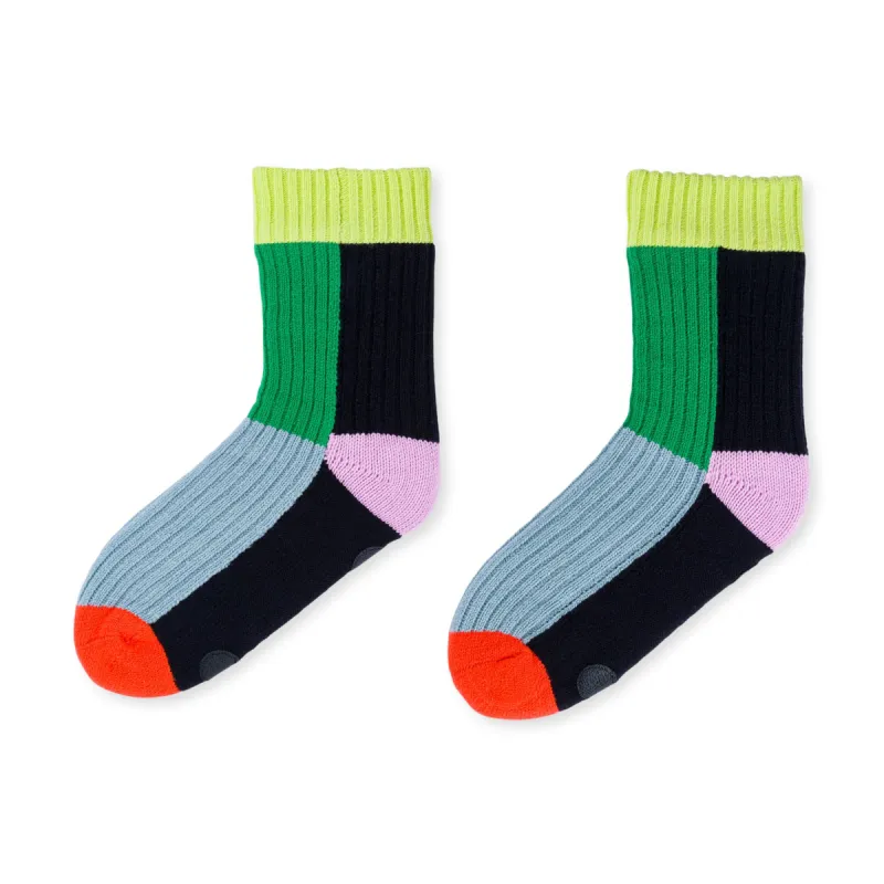Verloop Knit House Socks - Color Block sold by Moma