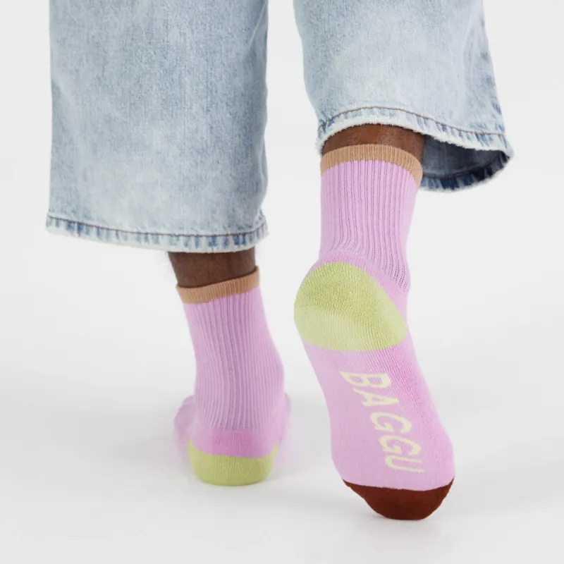 Baggu Ribbed Socks - Peony Mix sold by Moma