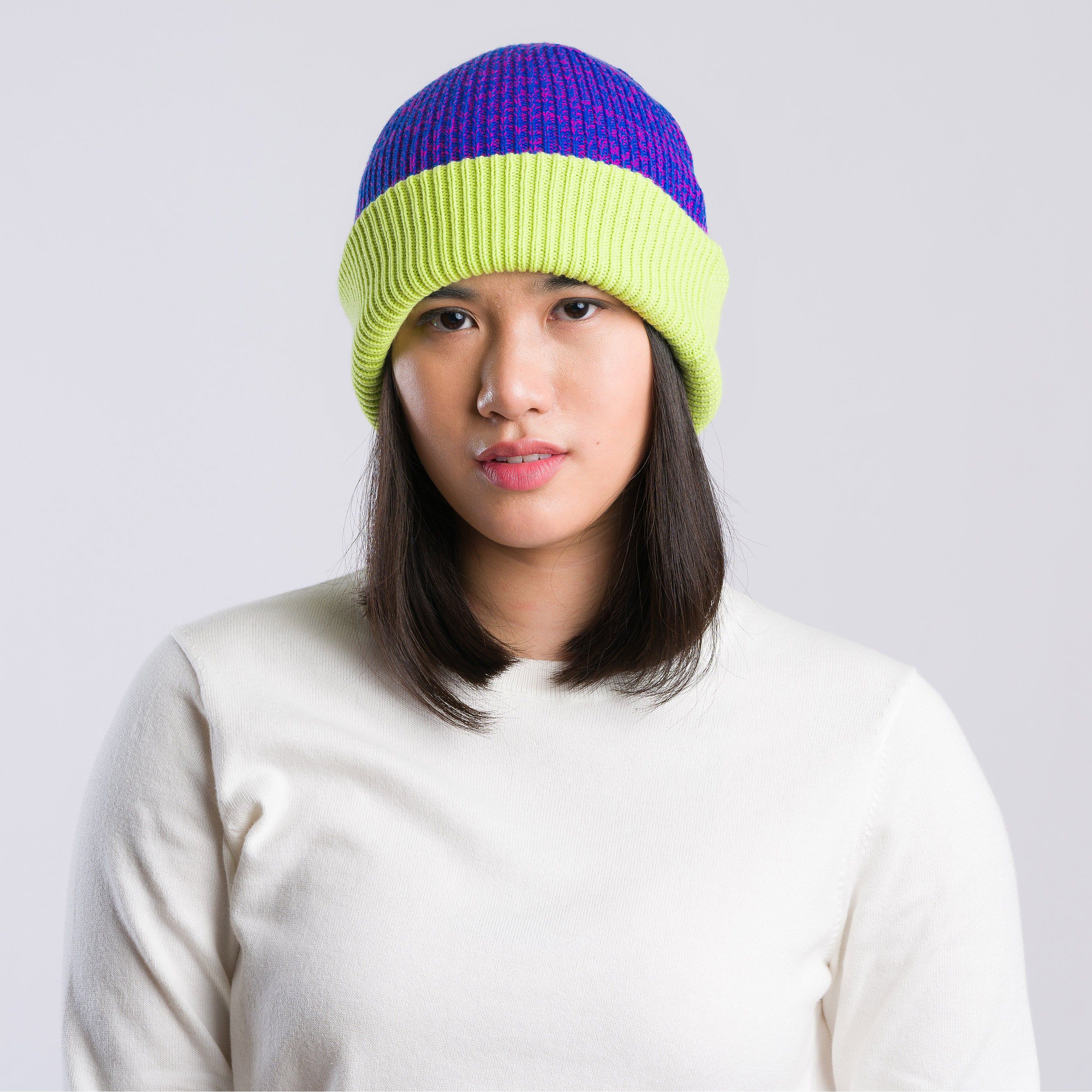 Verloop Reversible Beanie - Magenta/ Cobalt Marl sold by Moma product image thumbnail 2
