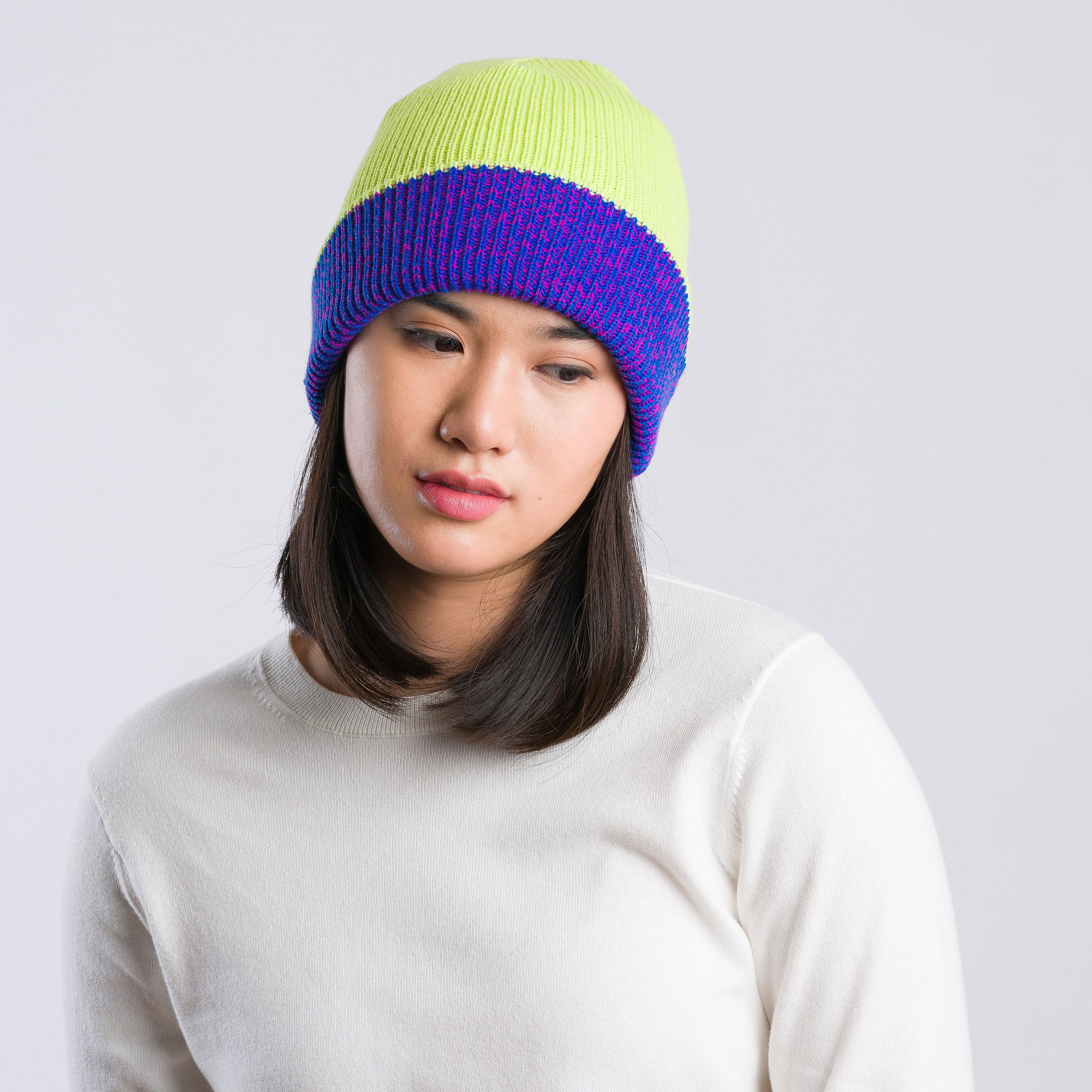 Verloop Reversible Beanie - Magenta/ Cobalt Marl sold by Moma product image thumbnail 4
