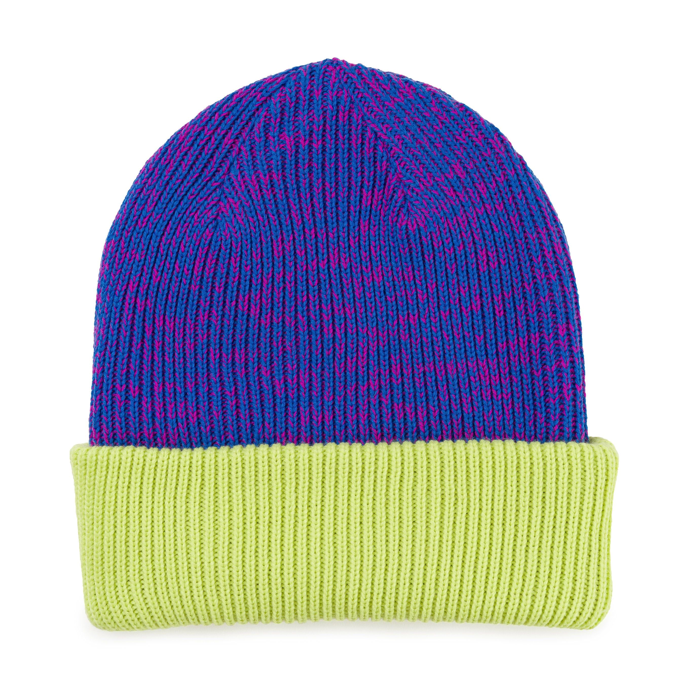Verloop Reversible Beanie - Magenta/ Cobalt Marl sold by Moma