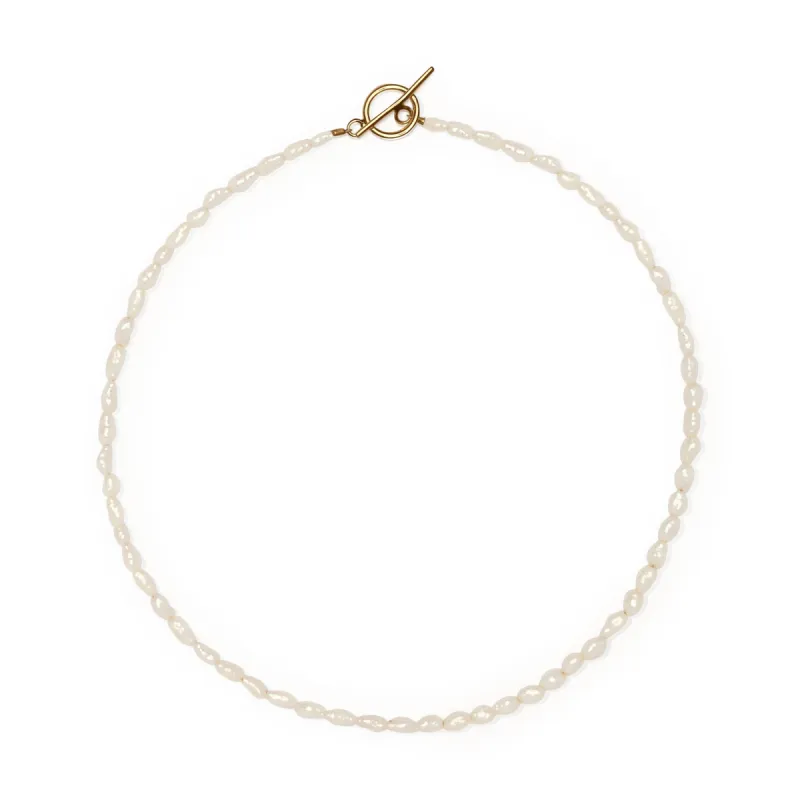Yam Japanese Rice Pearl Choker Necklace sold by Moma