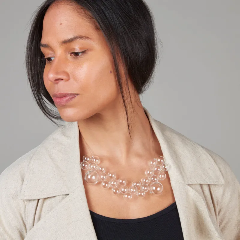 Glass Bubble Necklace - Transparent sold by Moma