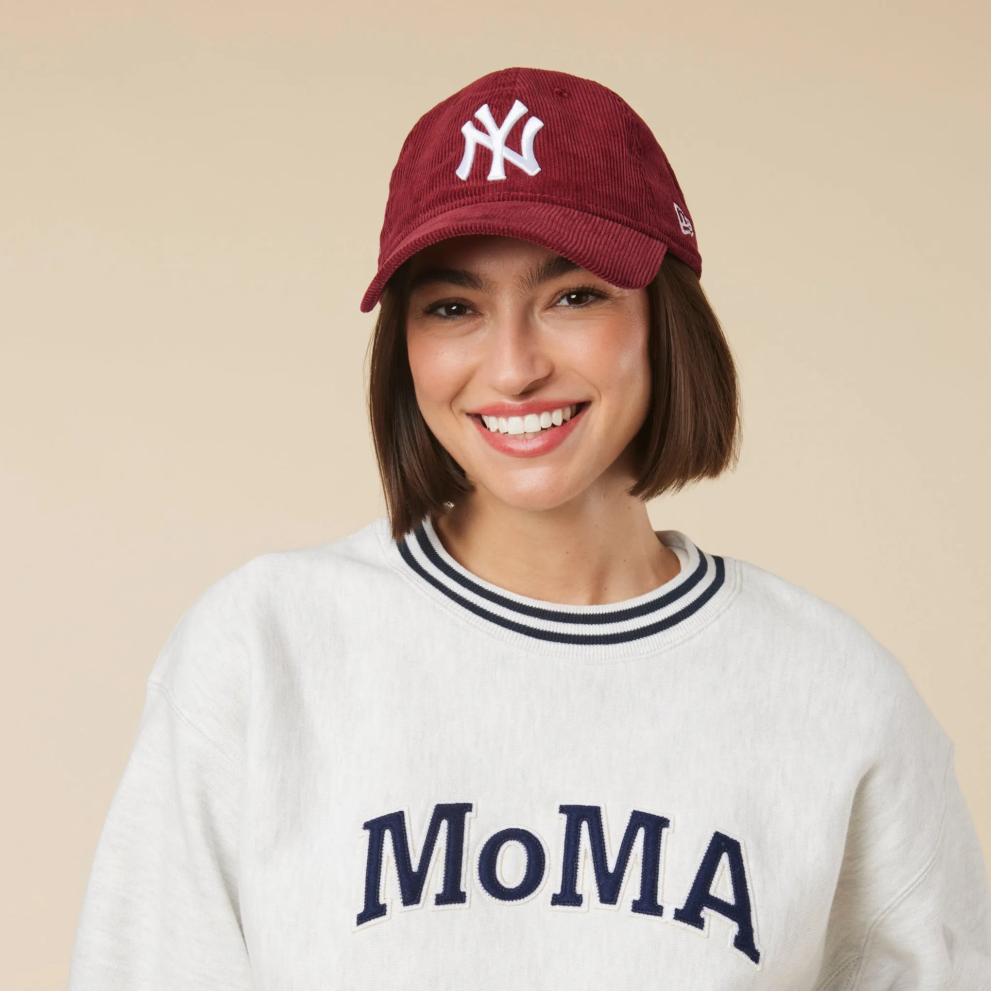 MoMA NY Yankees 9TWENTY Corduroy Adjustable Baseball Cap - Maroon sold by Moma product image thumbnail 2