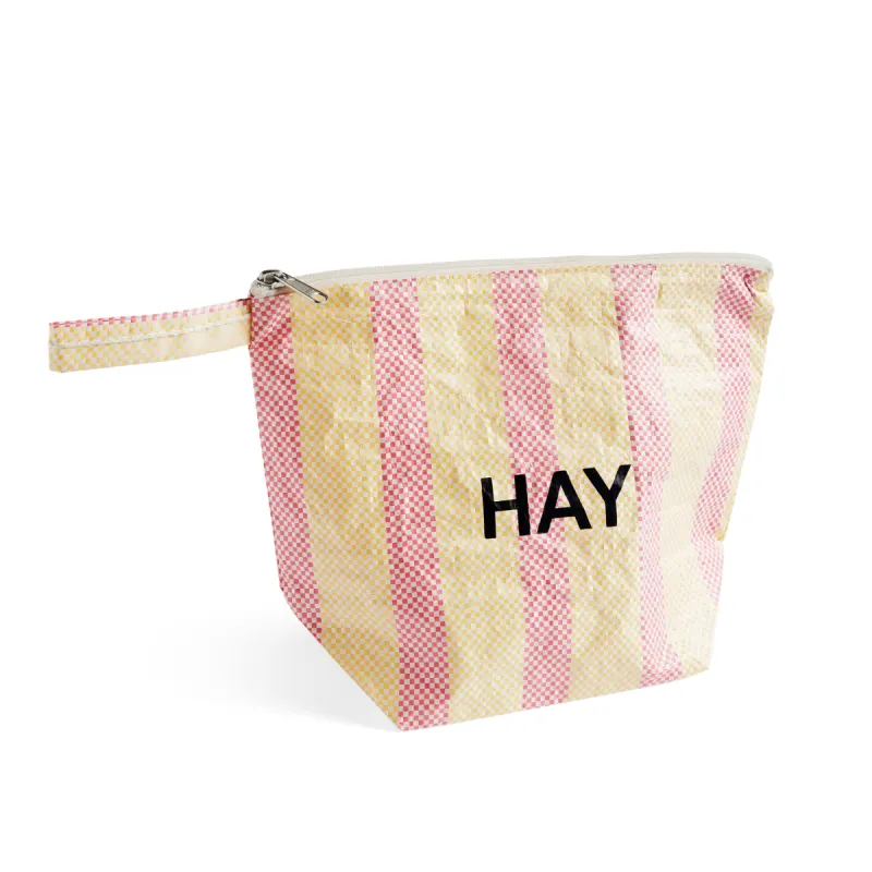 HAY Candy Stripe Pouch in Recycled Plastic - Red/ Yellow sold by Moma