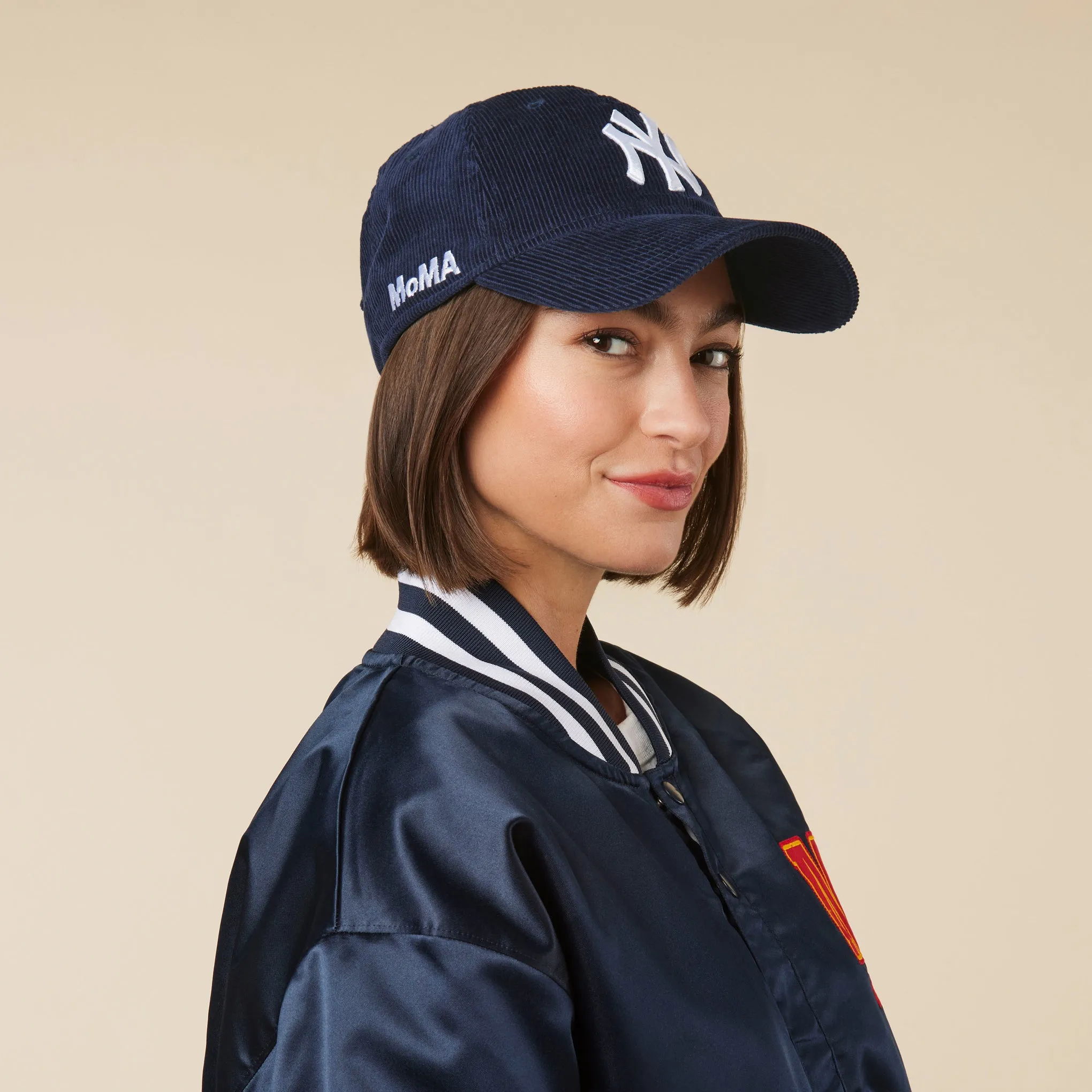 MoMA NY Yankees 9TWENTY Corduroy Adjustable Baseball Cap - Midnight Navy sold by Moma product image thumbnail 4