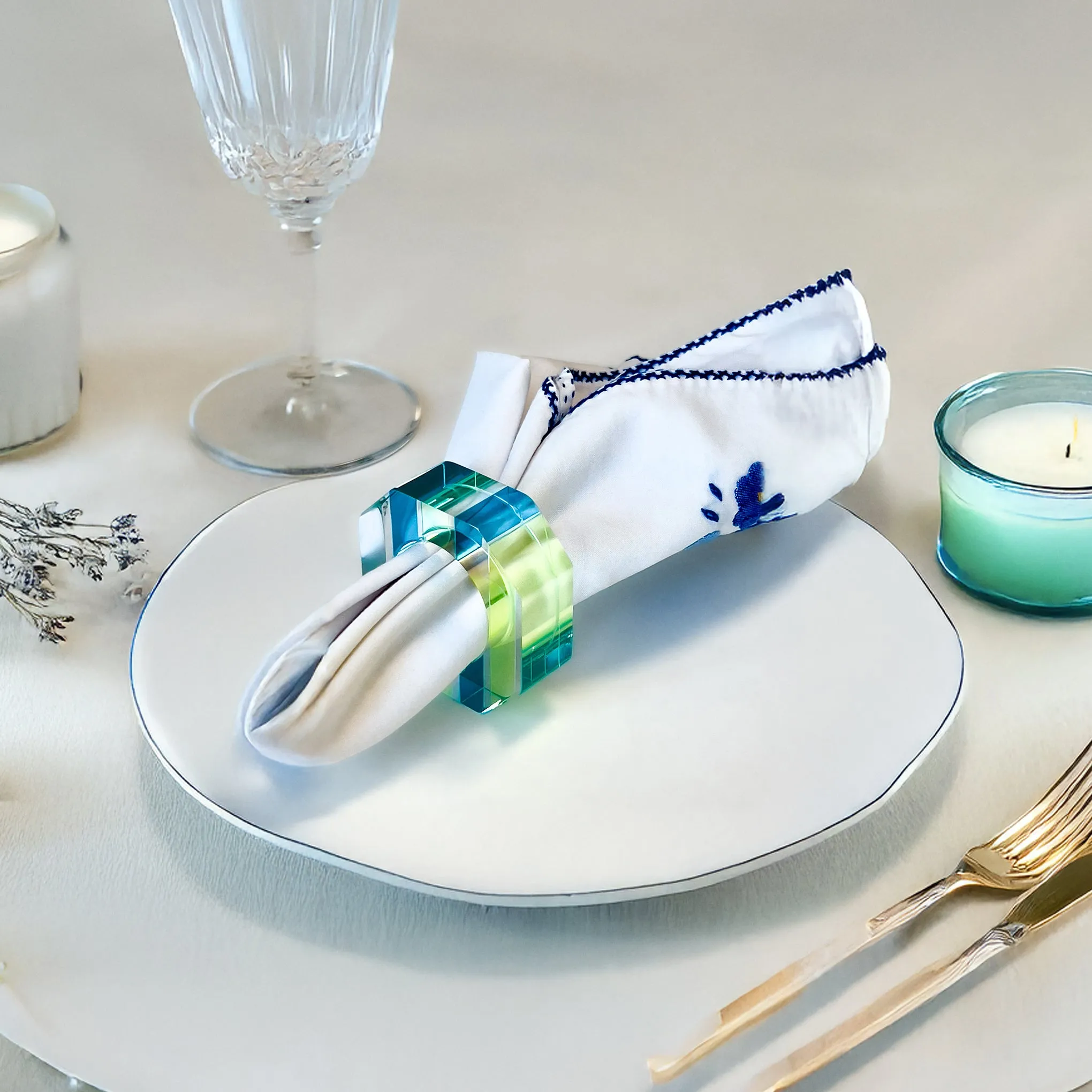 Nicolai Canetti Chromatic Napkin Rings - Set of 4 - Blue/ Green sold by Moma product image thumbnail 5