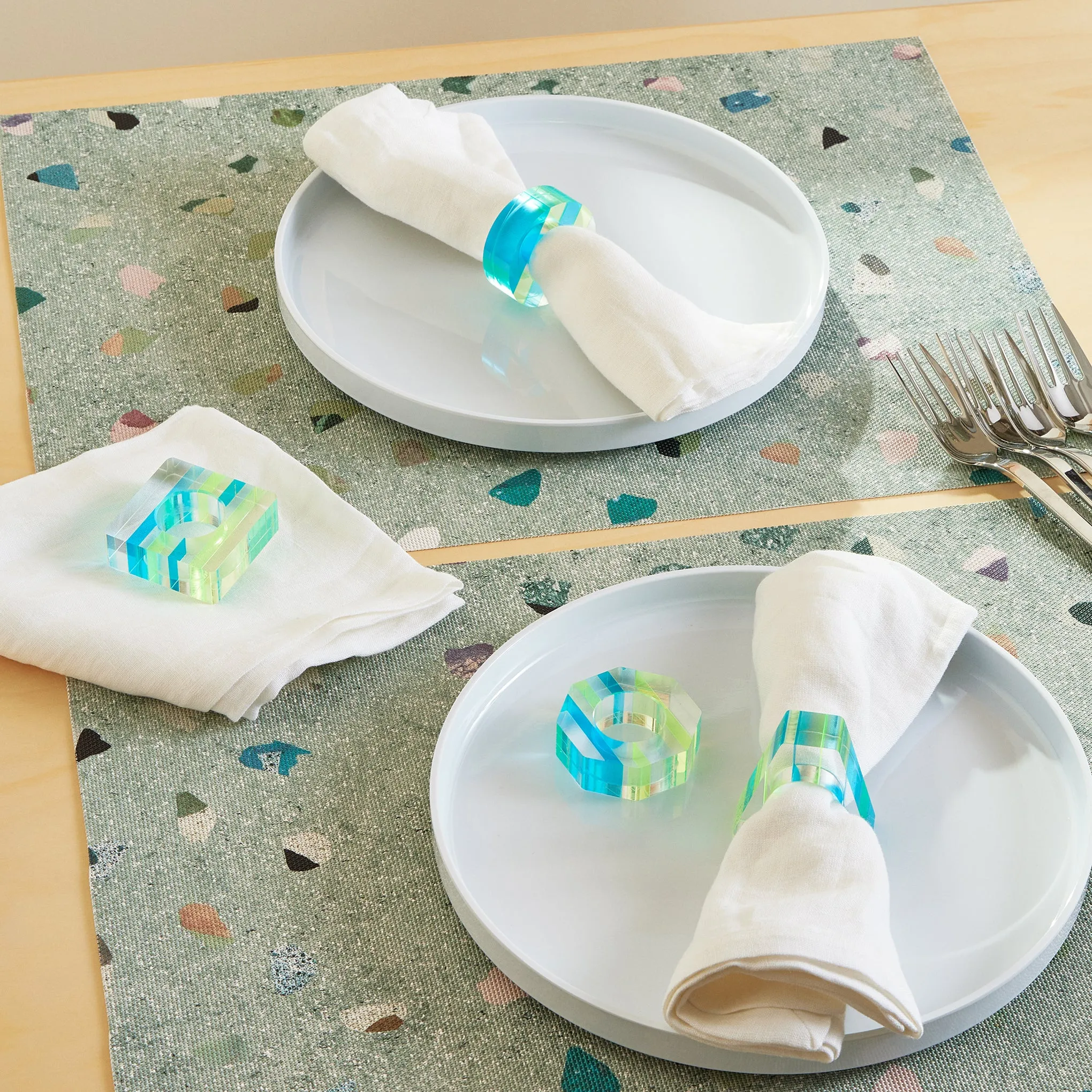 Nicolai Canetti Chromatic Napkin Rings - Set of 4 - Blue/ Green sold by Moma product image thumbnail 2