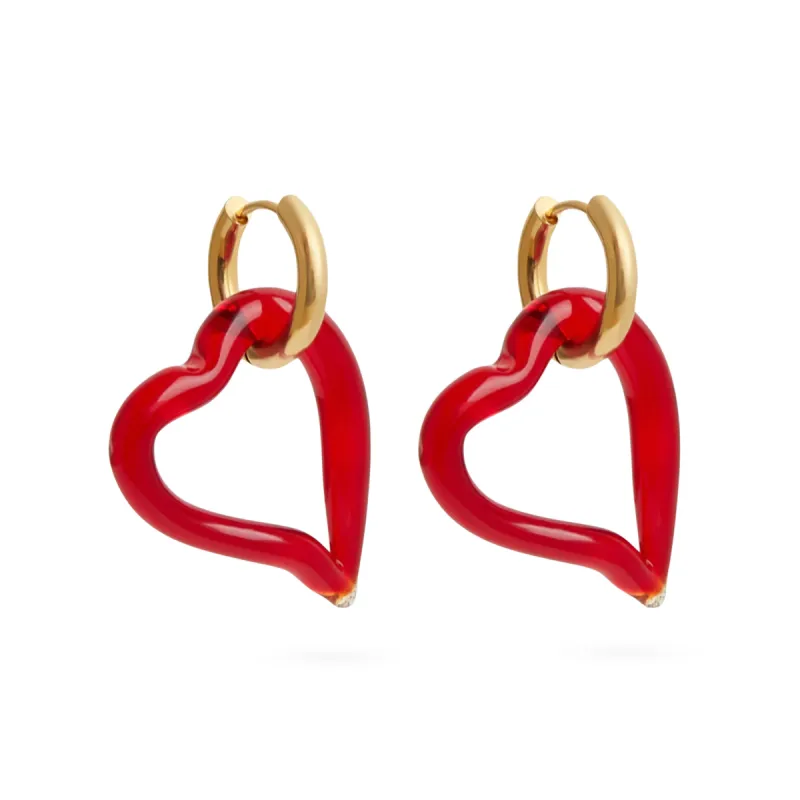 Sandralexandra Heart Of Glass Earrings - Red sold by Moma