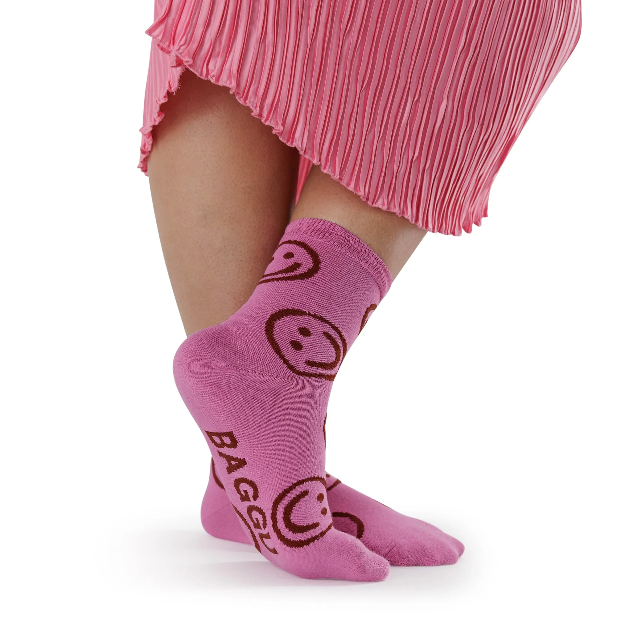 Baggu Crew Socks - Extra Pink Happy sold by Moma product image thumbnail 3