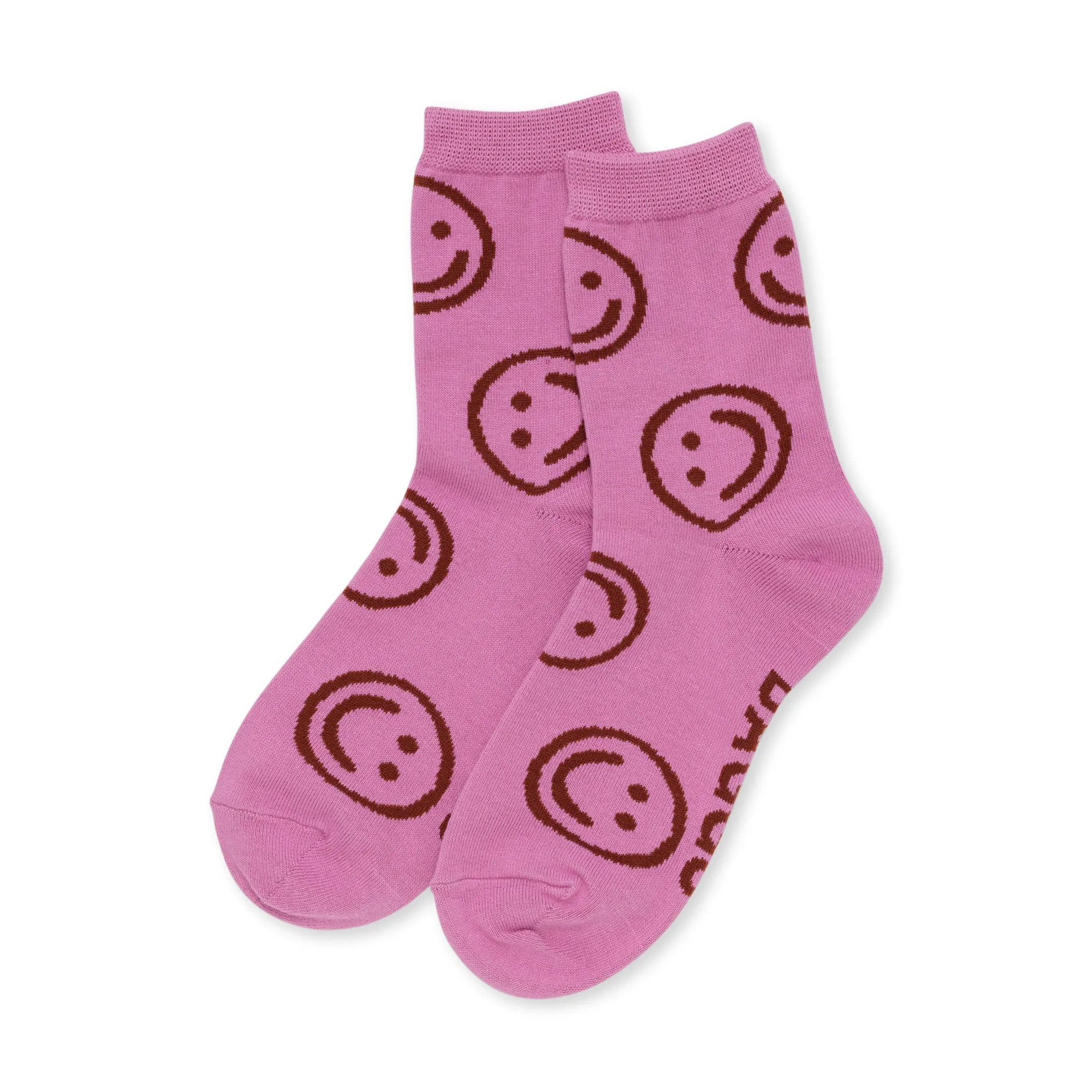 Baggu Crew Socks - Extra Pink Happy sold by Moma