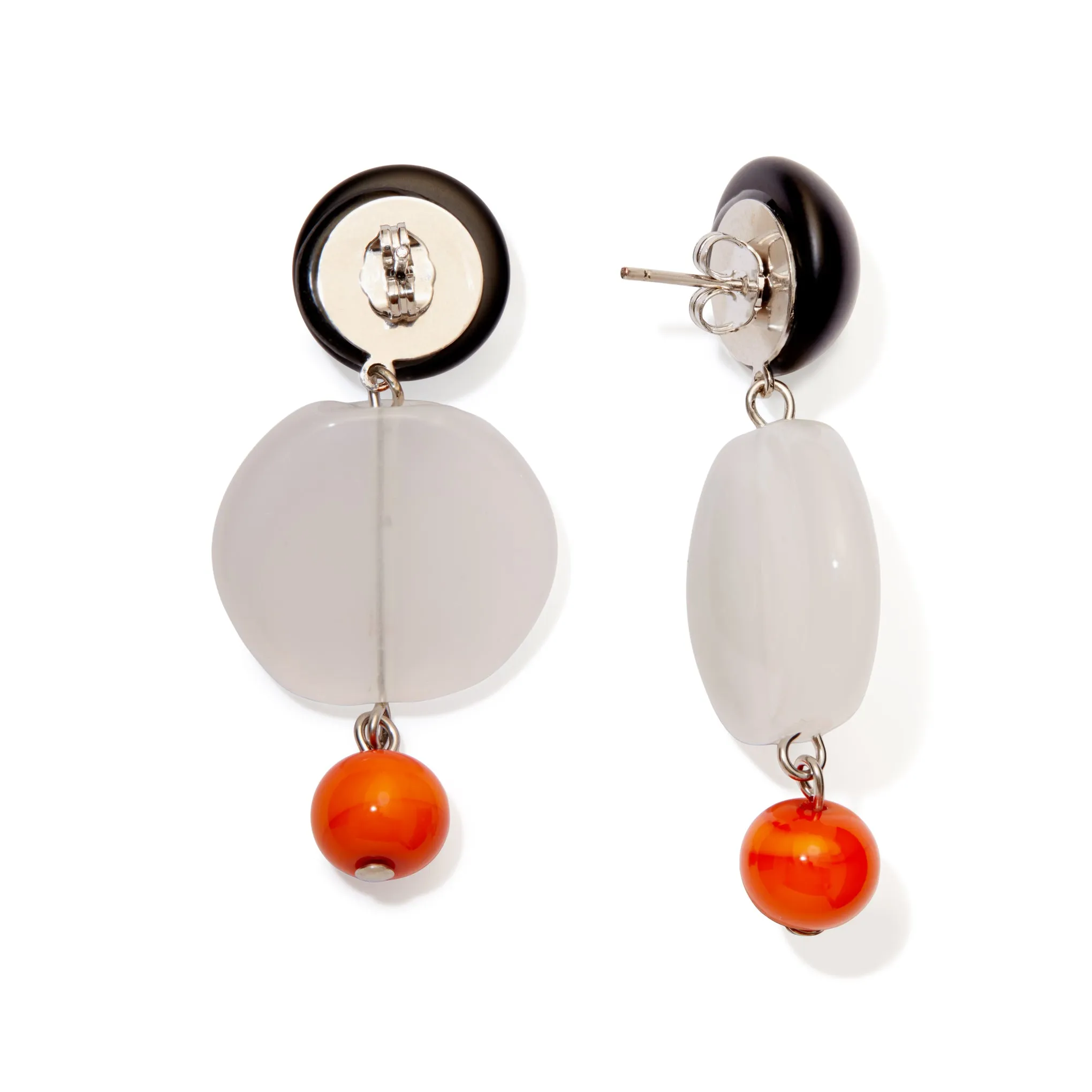 Murano Drop Earrings - White/ Orange sold by Moma product image thumbnail 3
