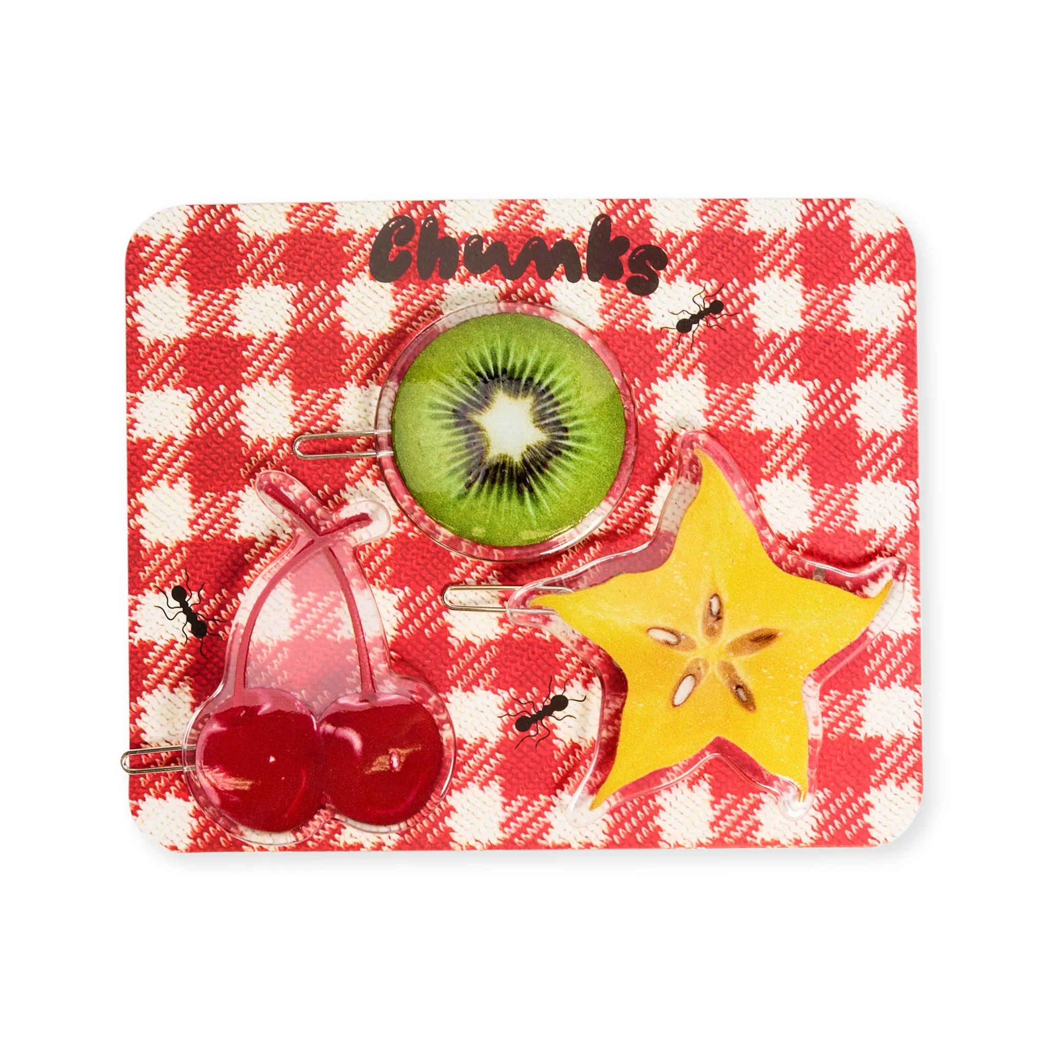 Chunks Fruit Salad Hair Clips - Set of 3 sold by Moma product image thumbnail 2