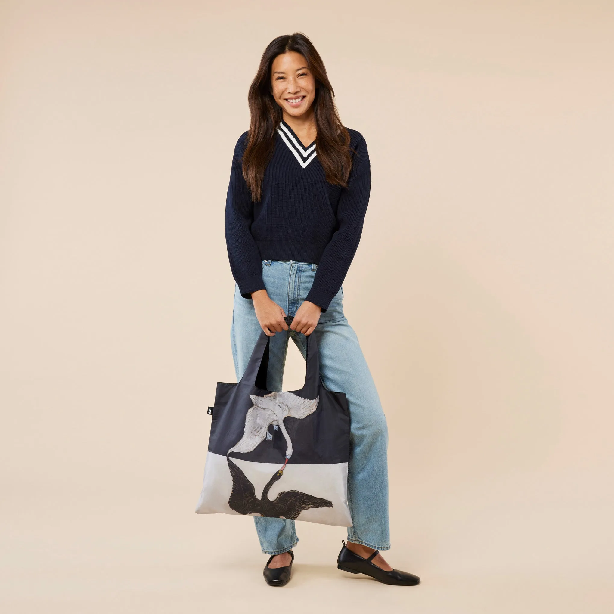 Loqi Recycled Polyester Artist Tote Bag - Hilma Af Klint Swans sold by Moma