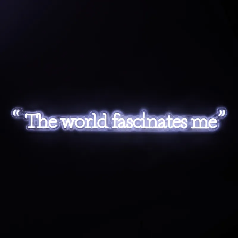 Andy Warhol The World Fascinates Me Quote Neon Sign sold by Moma