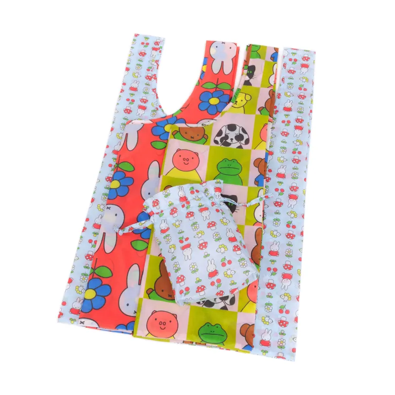 Miffy Baggu Recycled Nylon Standard Tote Bags - Set of 3 sold by Moma