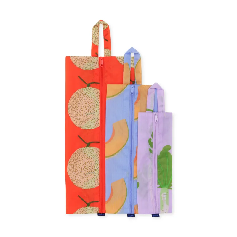 Baggu Recycled Nylon 3D Pouch Set - Set of 3 - Japanese Produce sold by Moma