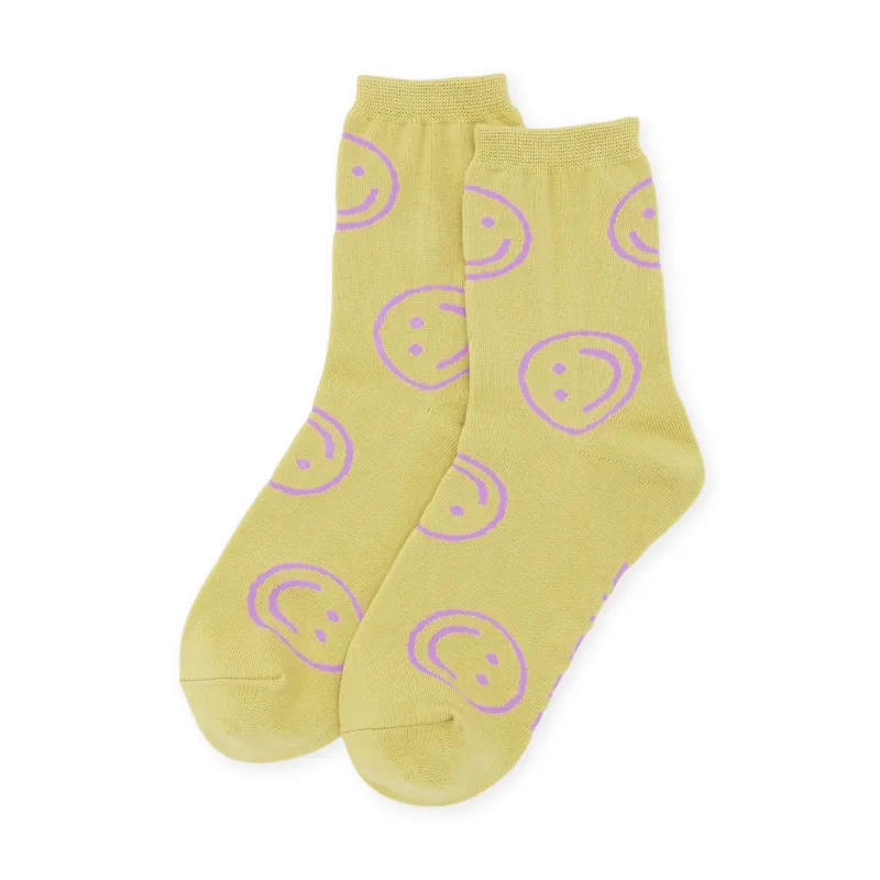 Baggu Crew Socks - Straw Happy sold by Moma
