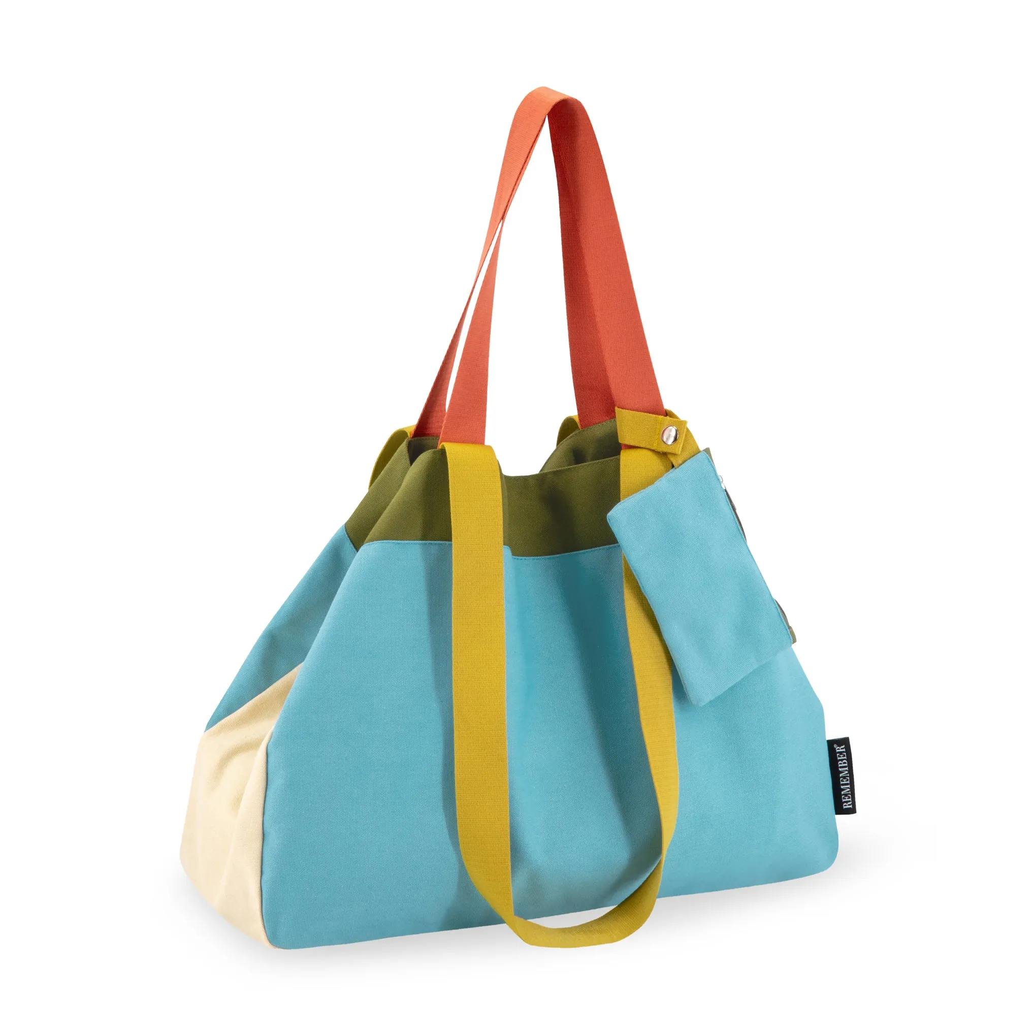 Colorful Oversized Cotton Canvas Tote Bag - Blue sold by Moma product image thumbnail 5