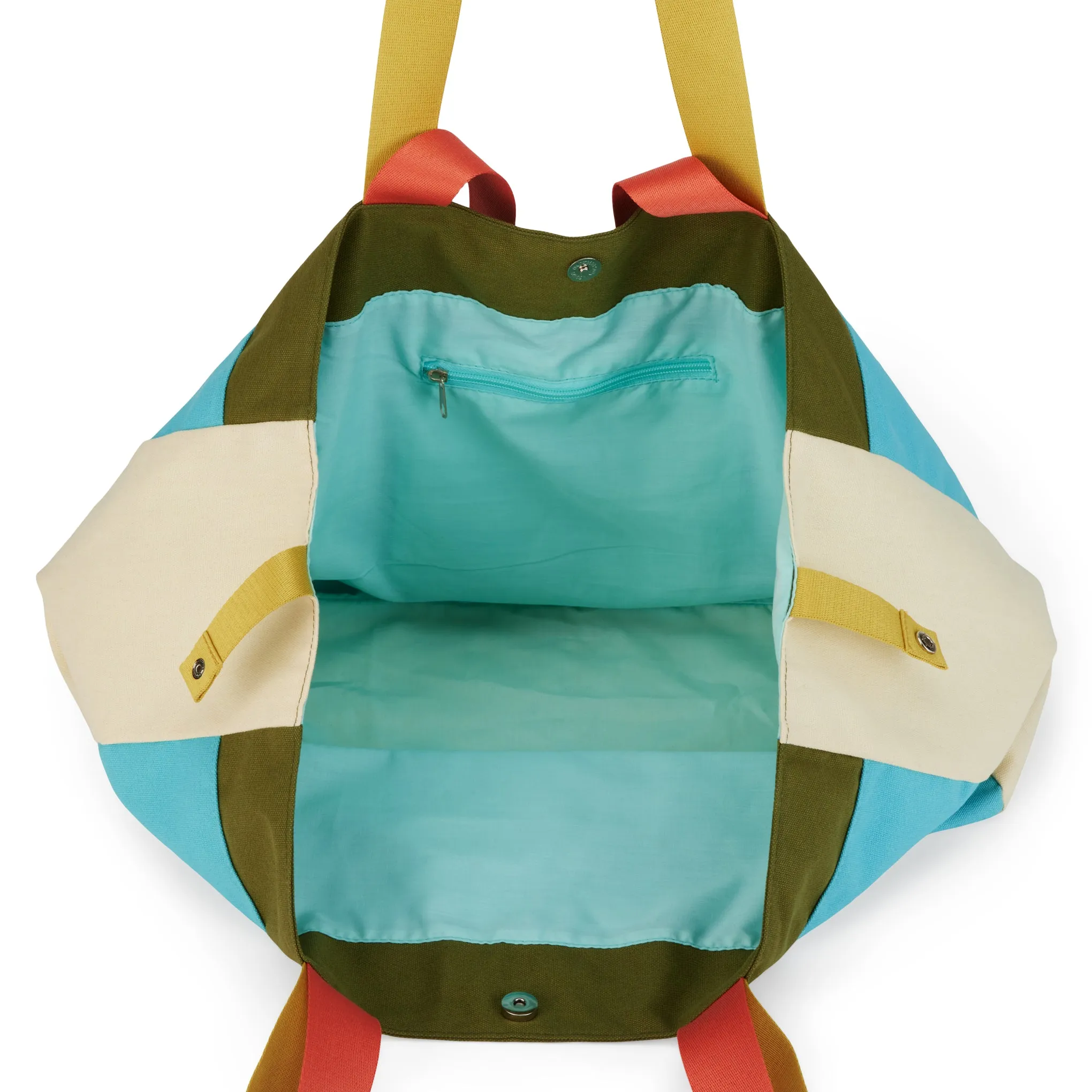 Colorful Oversized Cotton Canvas Tote Bag - Blue sold by Moma product image thumbnail 4