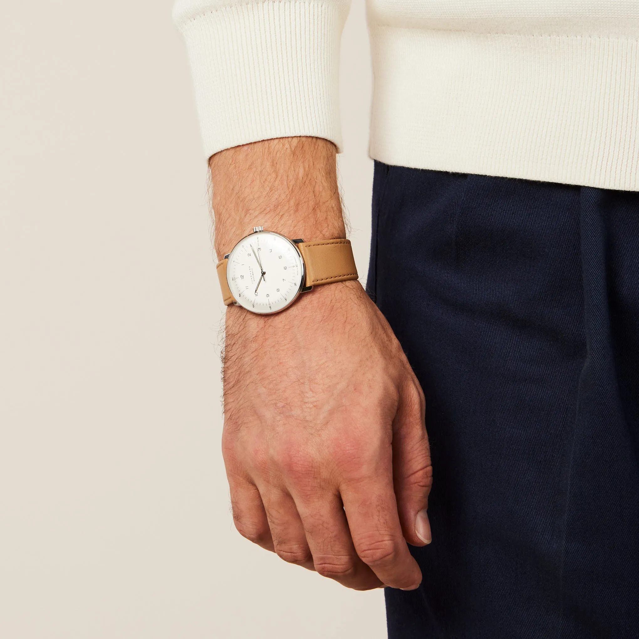 Automatic Max Bill Watch - White/ Brown sold by Moma product image thumbnail 4