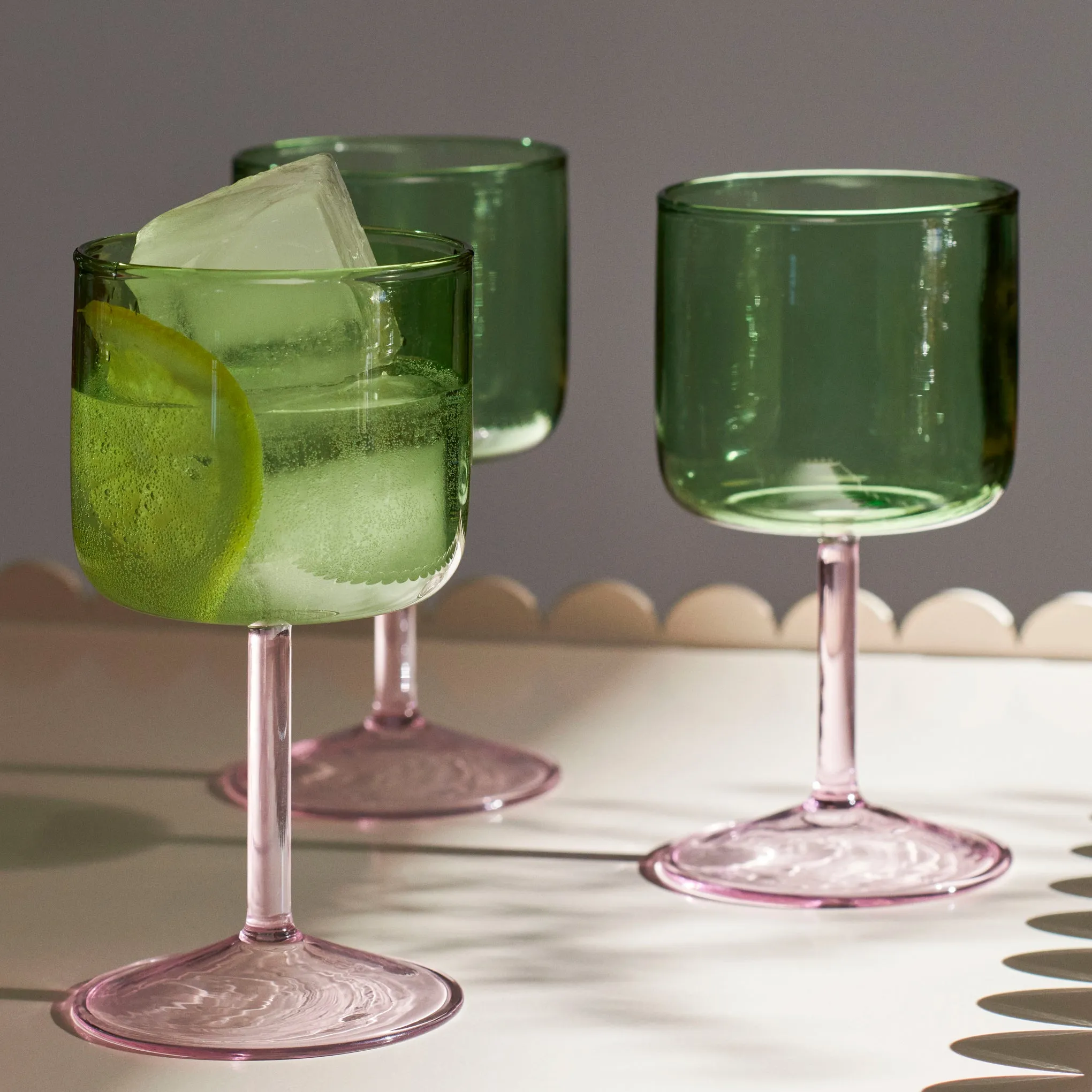 HAY Tint Wine Glasses - Set of 2 - Green/ Pink sold by Moma product image thumbnail 2