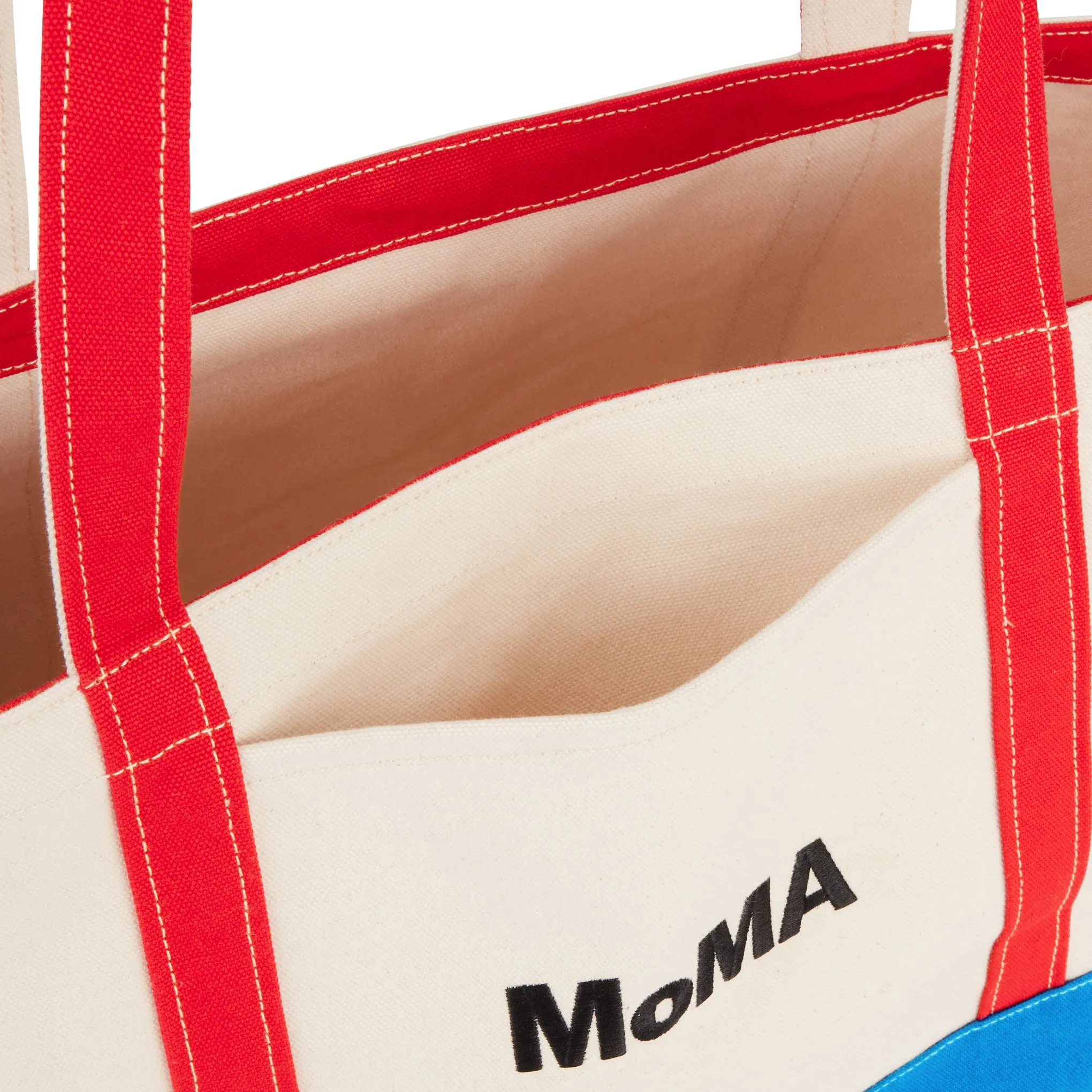 MoMA Baggu Heavyweight Canvas Tote - Red/ Blue sold by Moma product image thumbnail 5