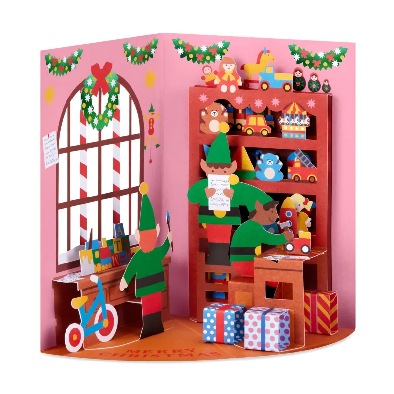 Santa’s Workshop Holiday Pop-Up Cards - Set of 8 sold by Moma