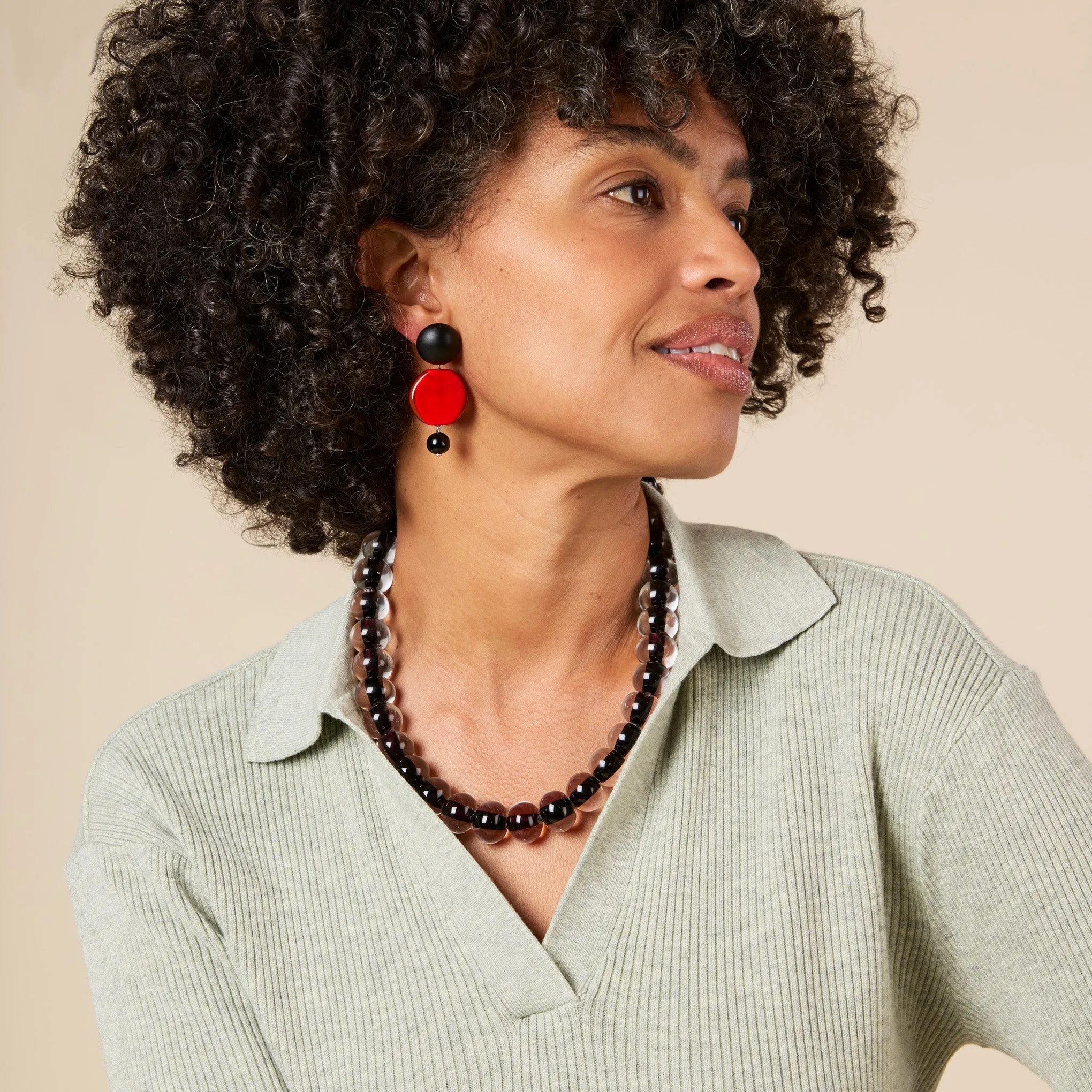 Glass Ball Strip Necklace - Black sold by Moma product image thumbnail 2