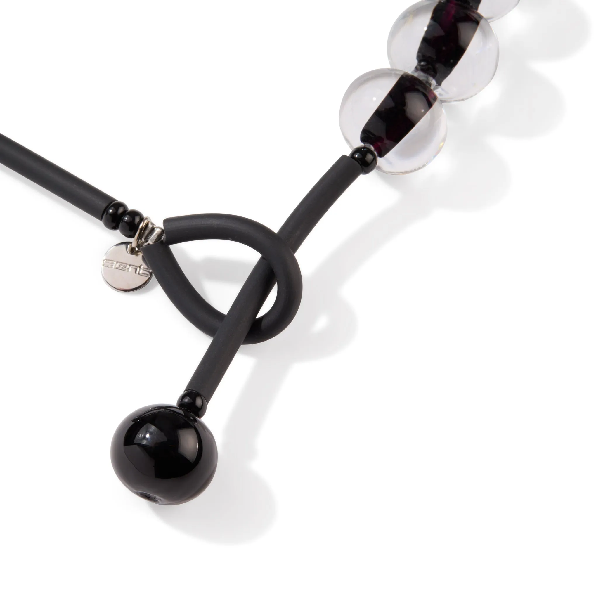 Glass Ball Strip Necklace - Black sold by Moma product image thumbnail 3