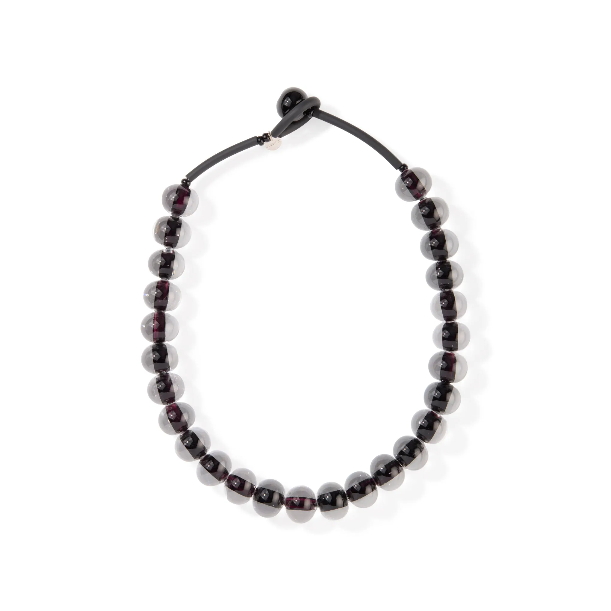 Glass Ball Strip Necklace - Black sold by Moma
