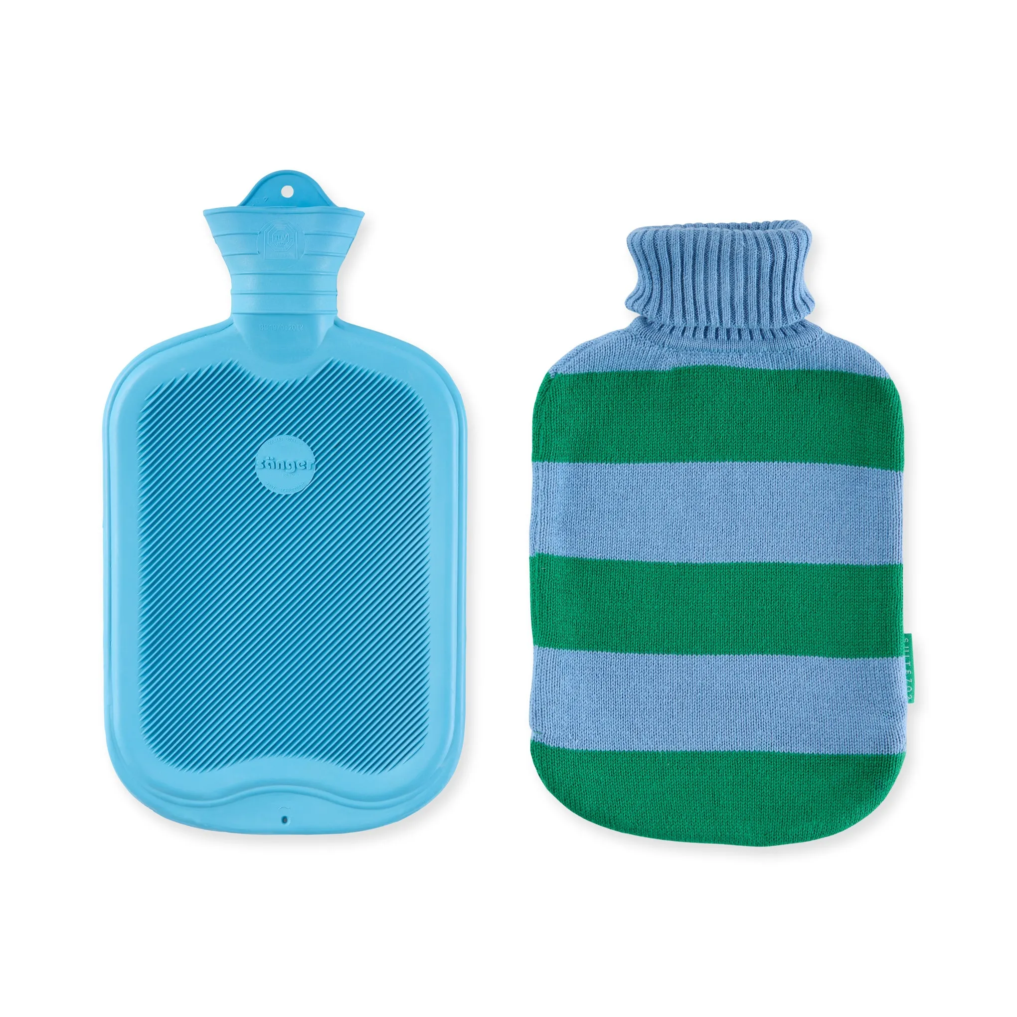 Knit-Covered Hot Water Bottle - Blue/ Green sold by Moma product image thumbnail 5