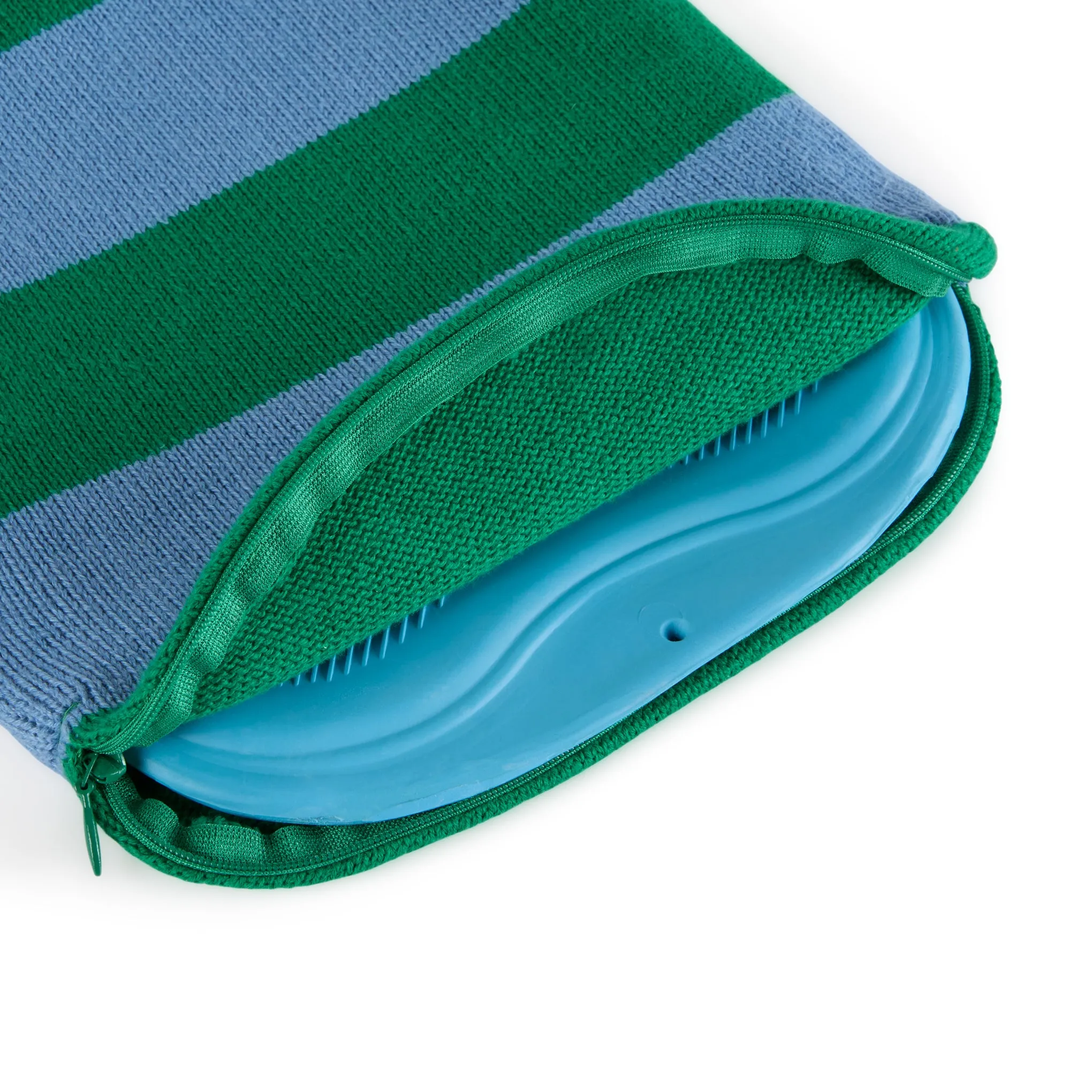 Knit-Covered Hot Water Bottle - Blue/ Green sold by Moma product image thumbnail 3