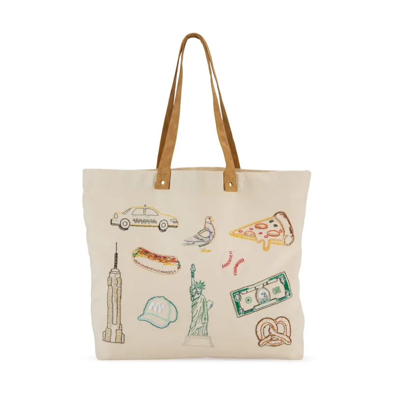 DIY Embroidery Stitch Your City NYC Tote Bag sold by Moma