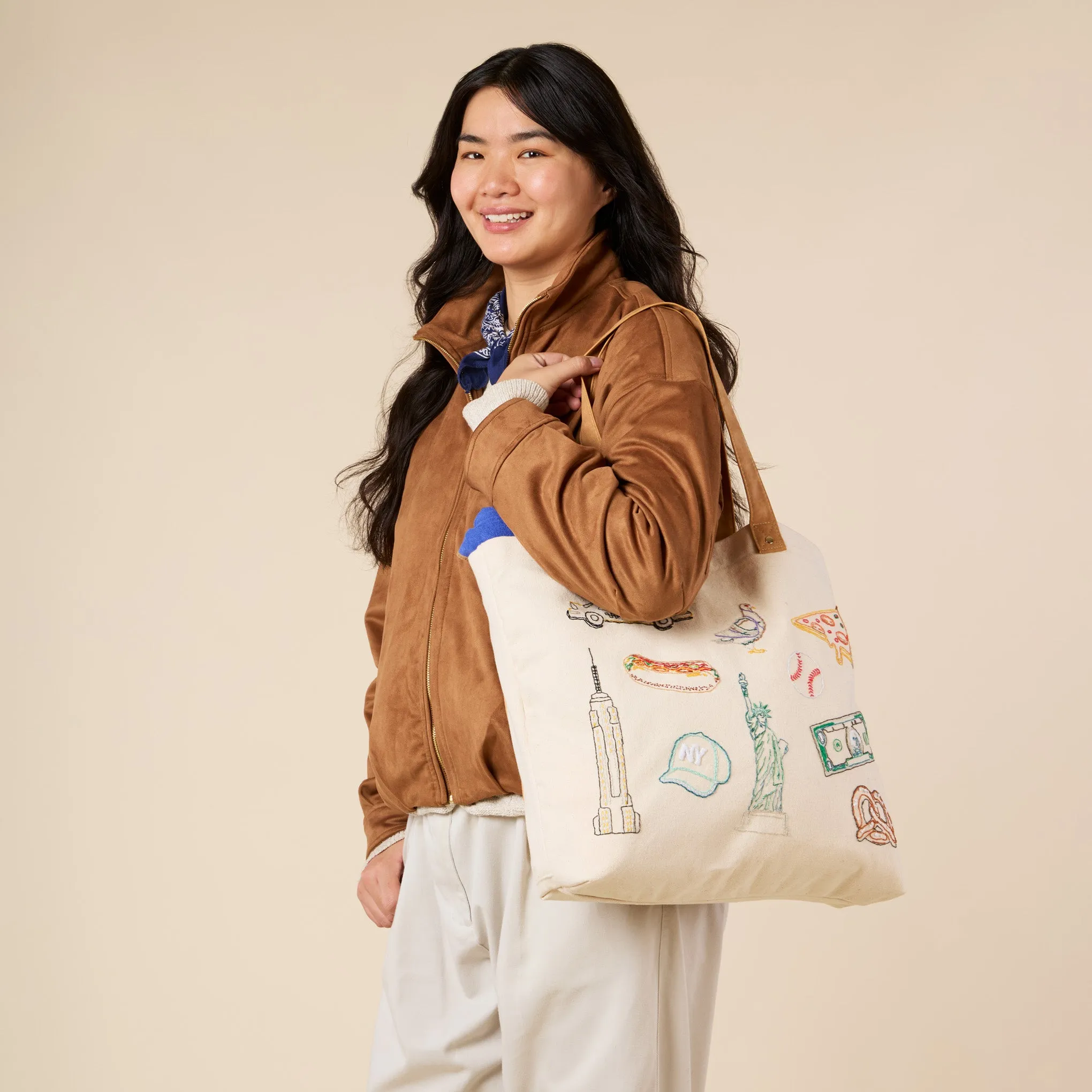 DIY Embroidery Stitch Your City NYC Tote Bag sold by Moma product image thumbnail 2