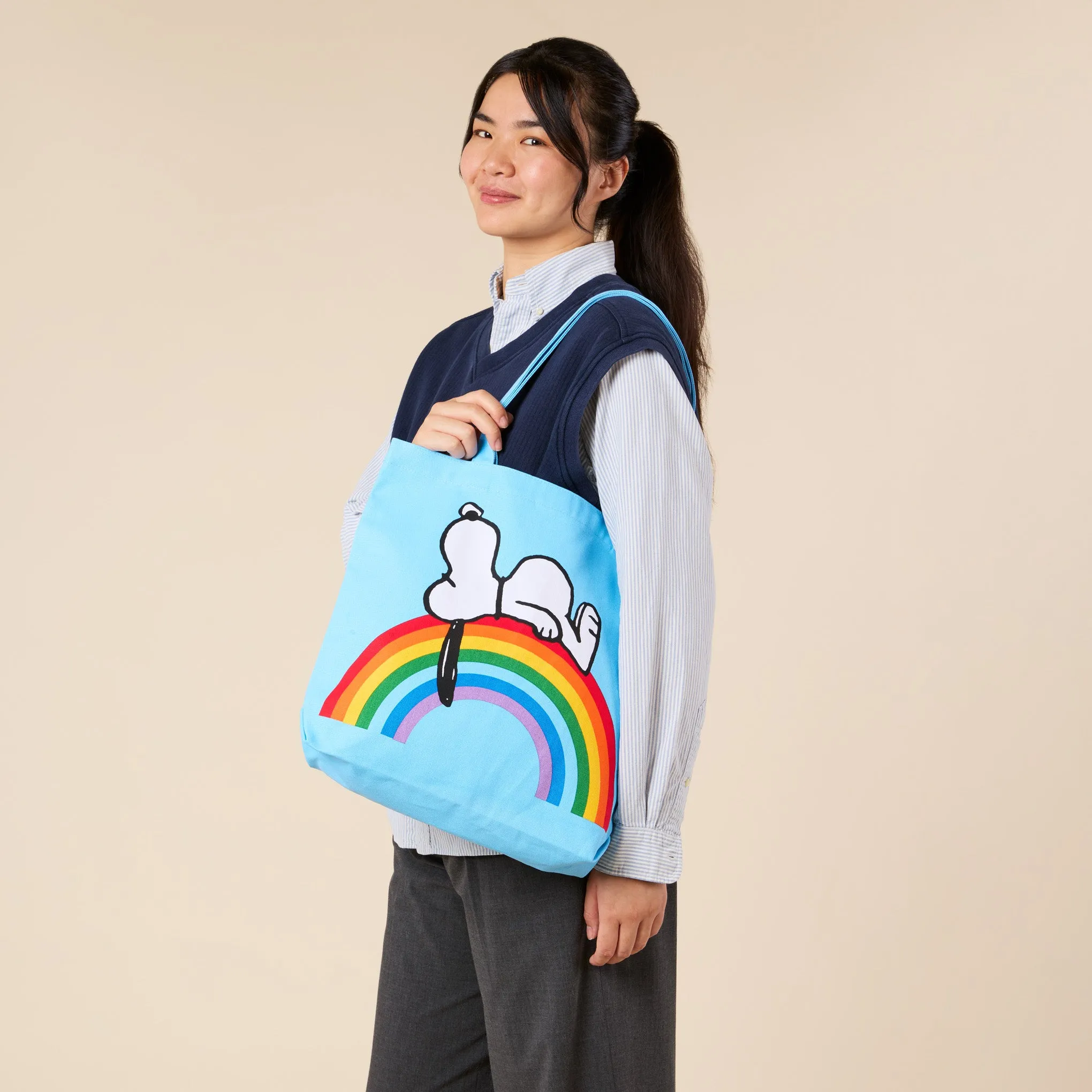 Snoopy Cotton Canvas Tote Bag - Light Blue sold by Moma product image thumbnail 2
