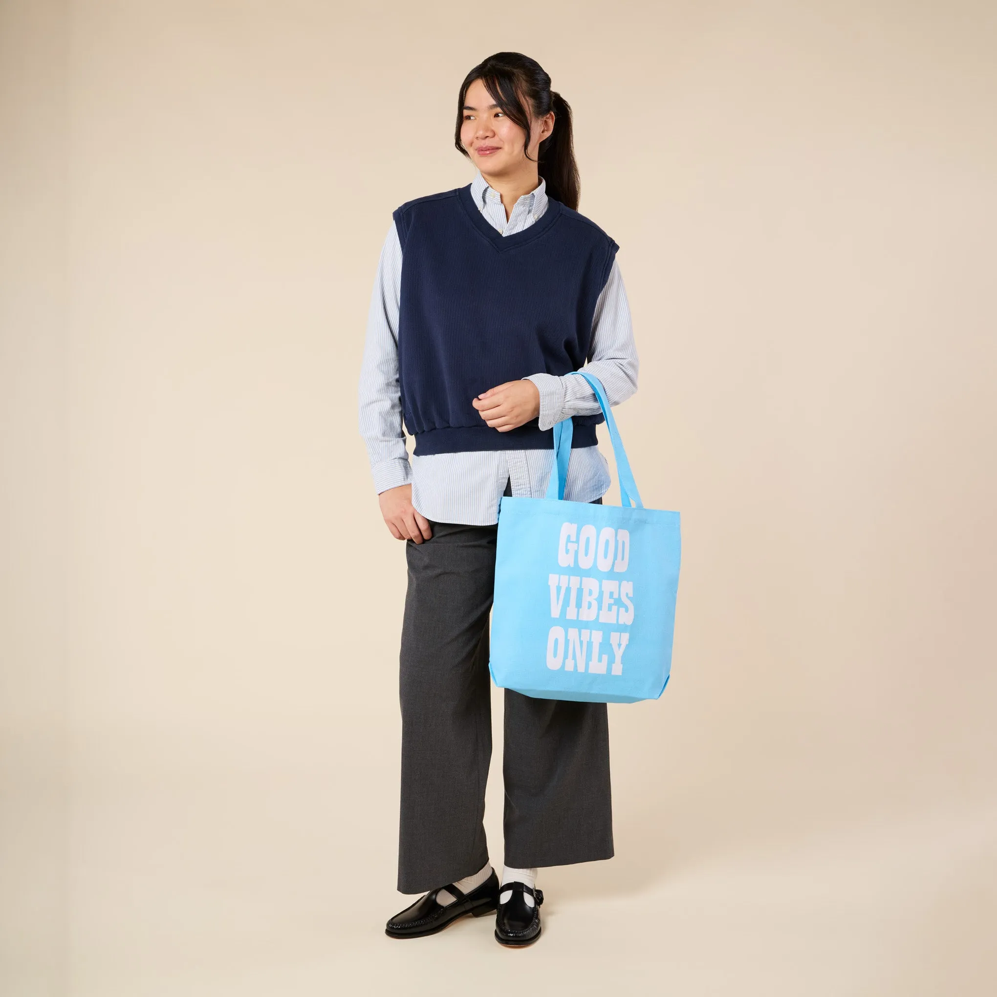 Snoopy Cotton Canvas Tote Bag - Light Blue sold by Moma product image thumbnail 4