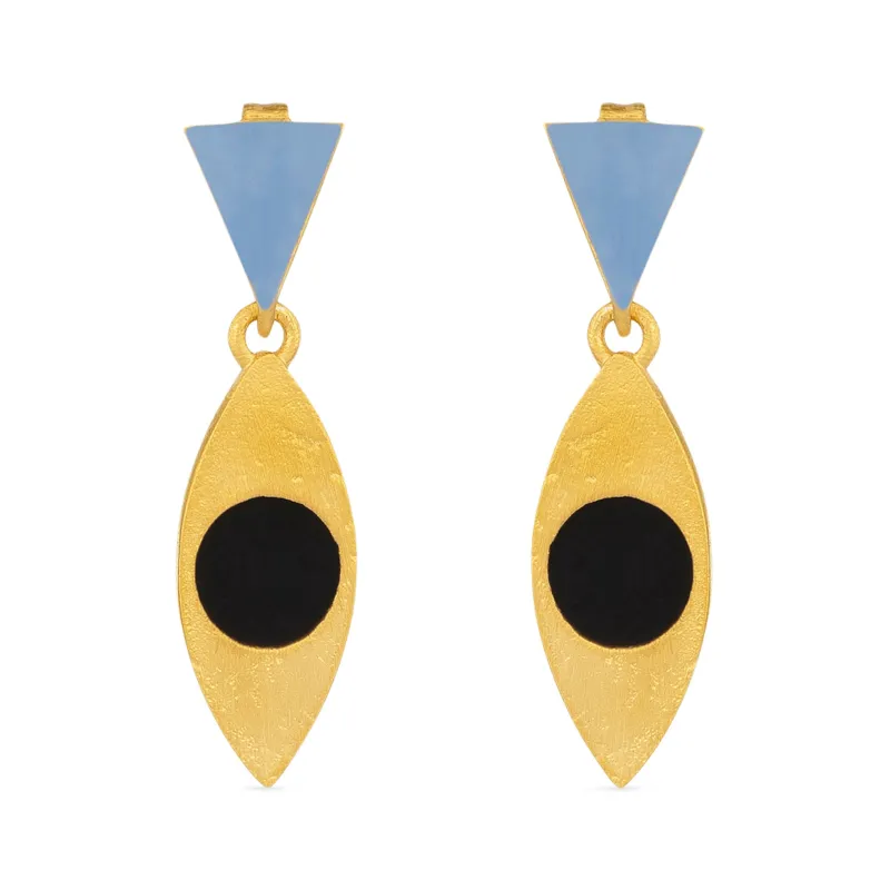 Somni Gold-Plated Triangle & Spindle Drop Earrings sold by Moma