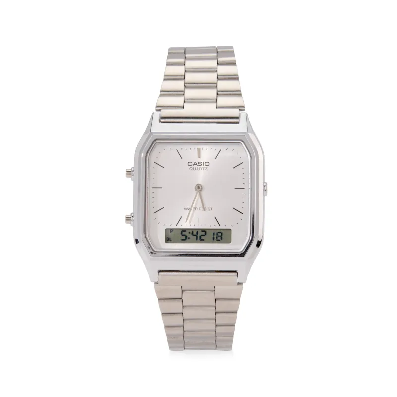 Casio AQ230 Analog Digital Watch - Silver sold by Moma
