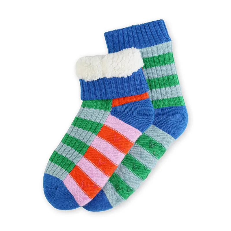 Verloop Knit House Socks - Super Stripe Cobalt sold by Moma