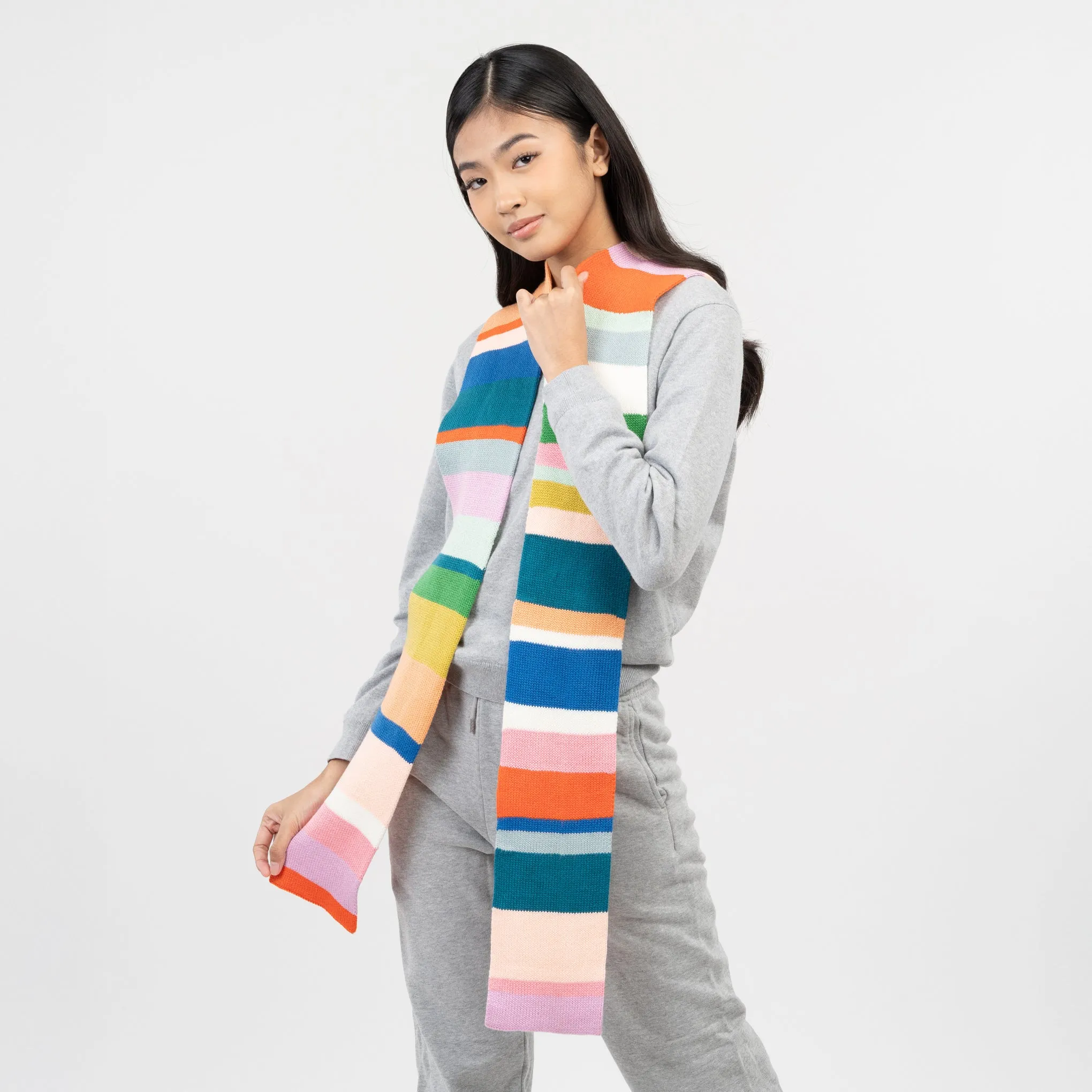 Verloop Skinny Multi Stripe Scarf sold by Moma product image thumbnail 5