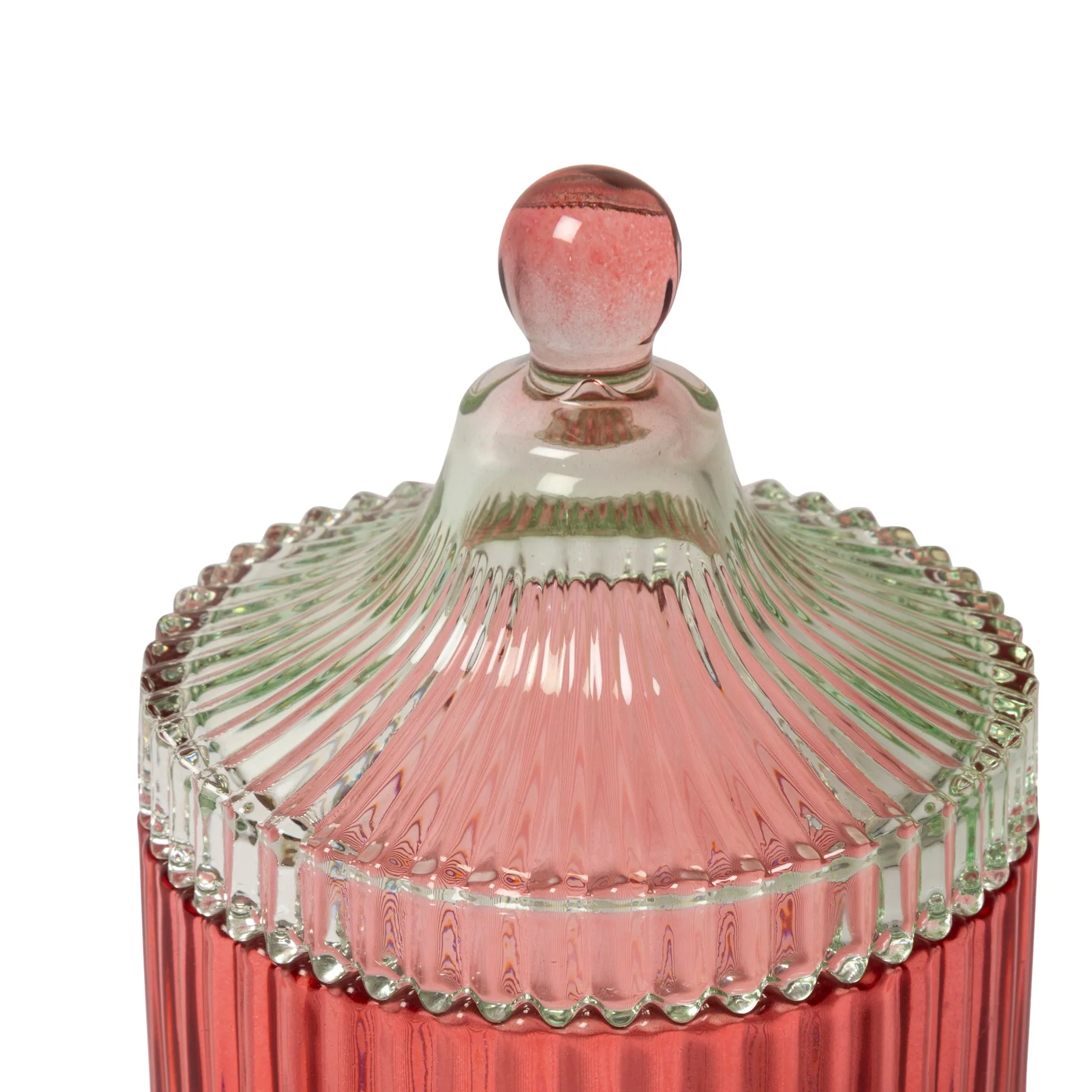 Candy Stripe Glass Storage Jar - Red/ Light Mint sold by Moma product image thumbnail 3