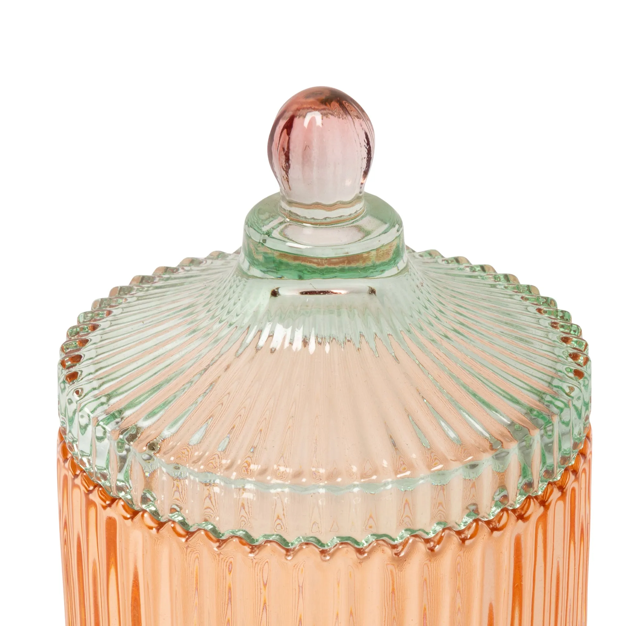 Candy Stripe Glass Storage Jar - Orange/ Light Mint sold by Moma product image thumbnail 3