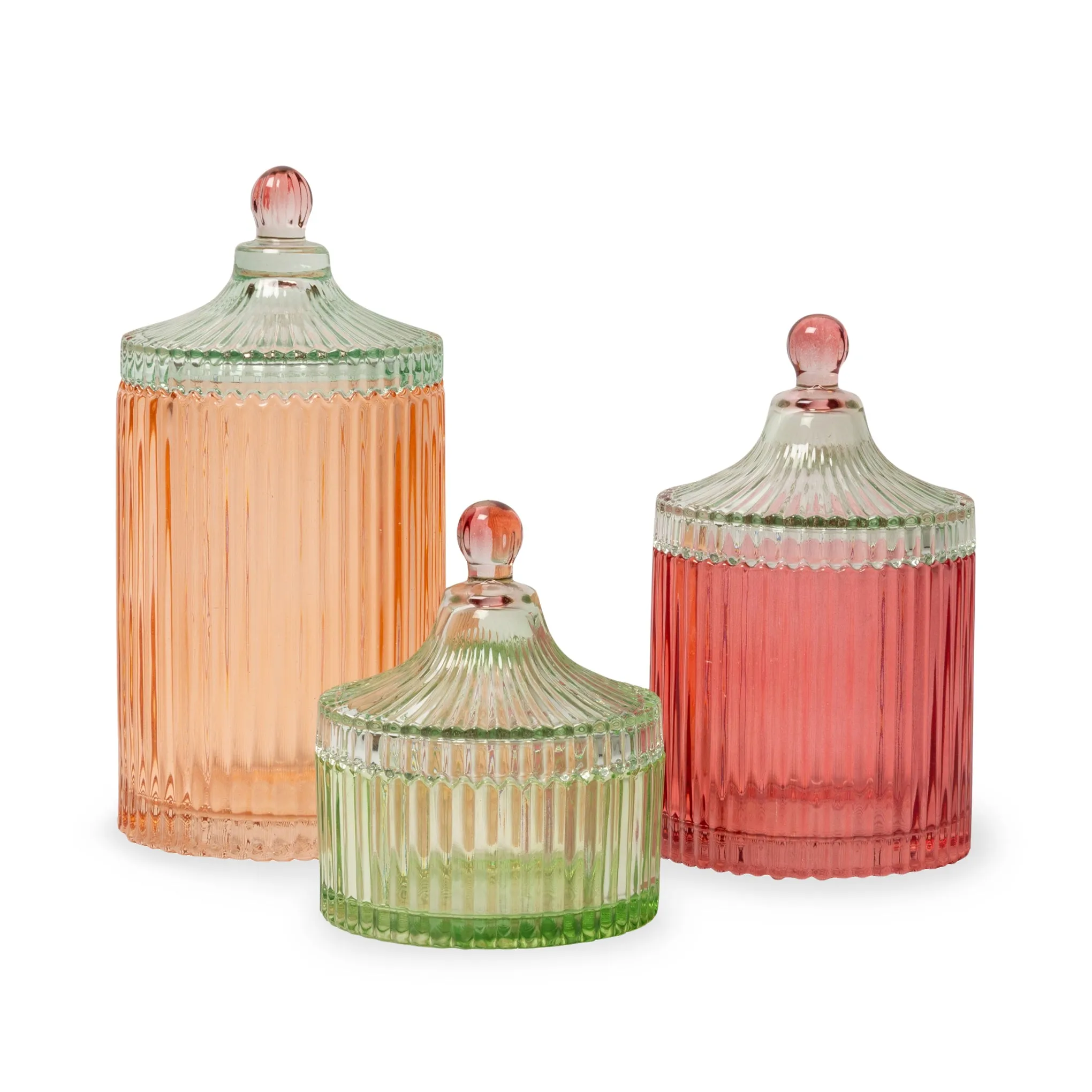 Candy Stripe Glass Storage Jar - Orange/ Light Mint sold by Moma product image thumbnail 4