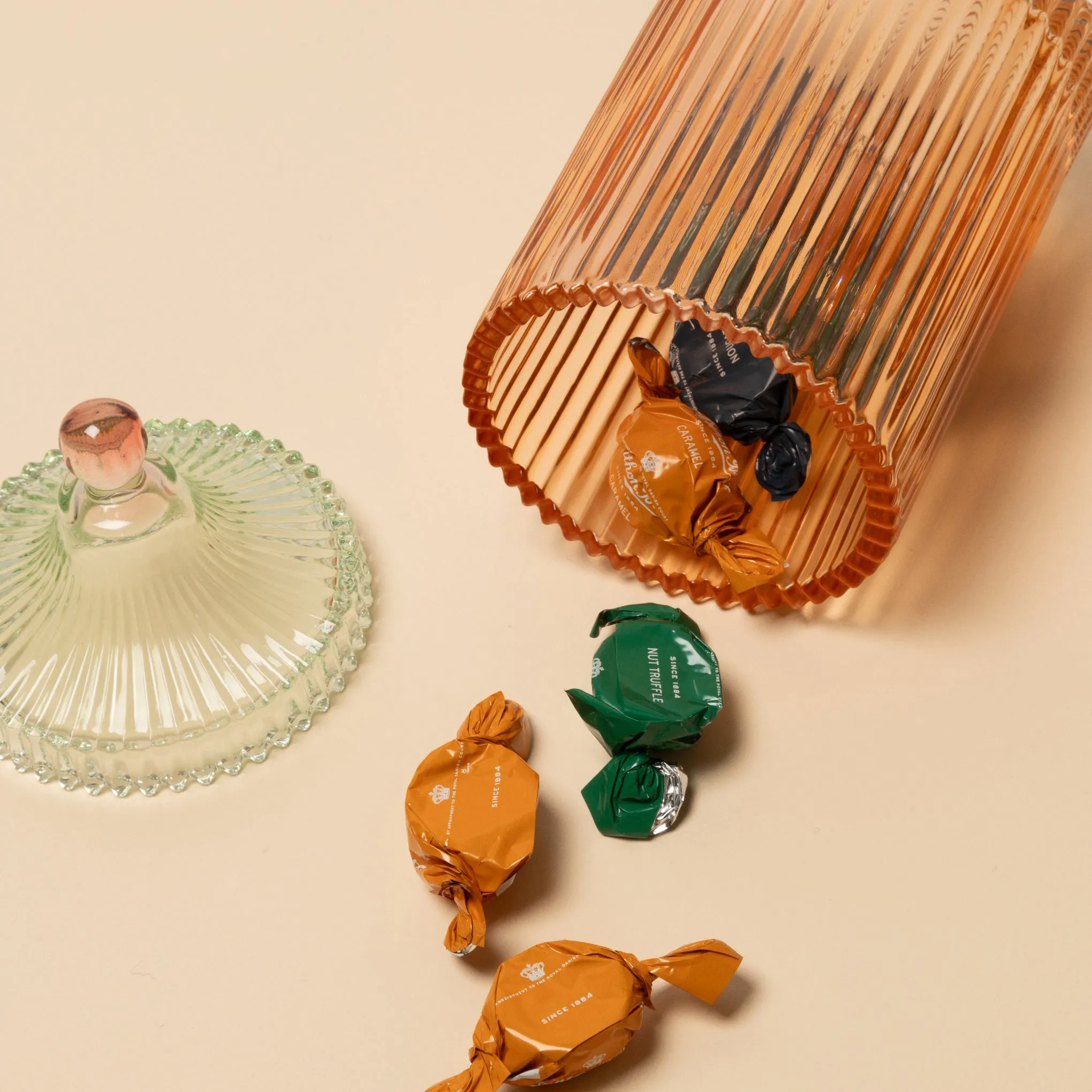 Candy Stripe Glass Storage Jar - Orange/ Light Mint sold by Moma product image thumbnail 5