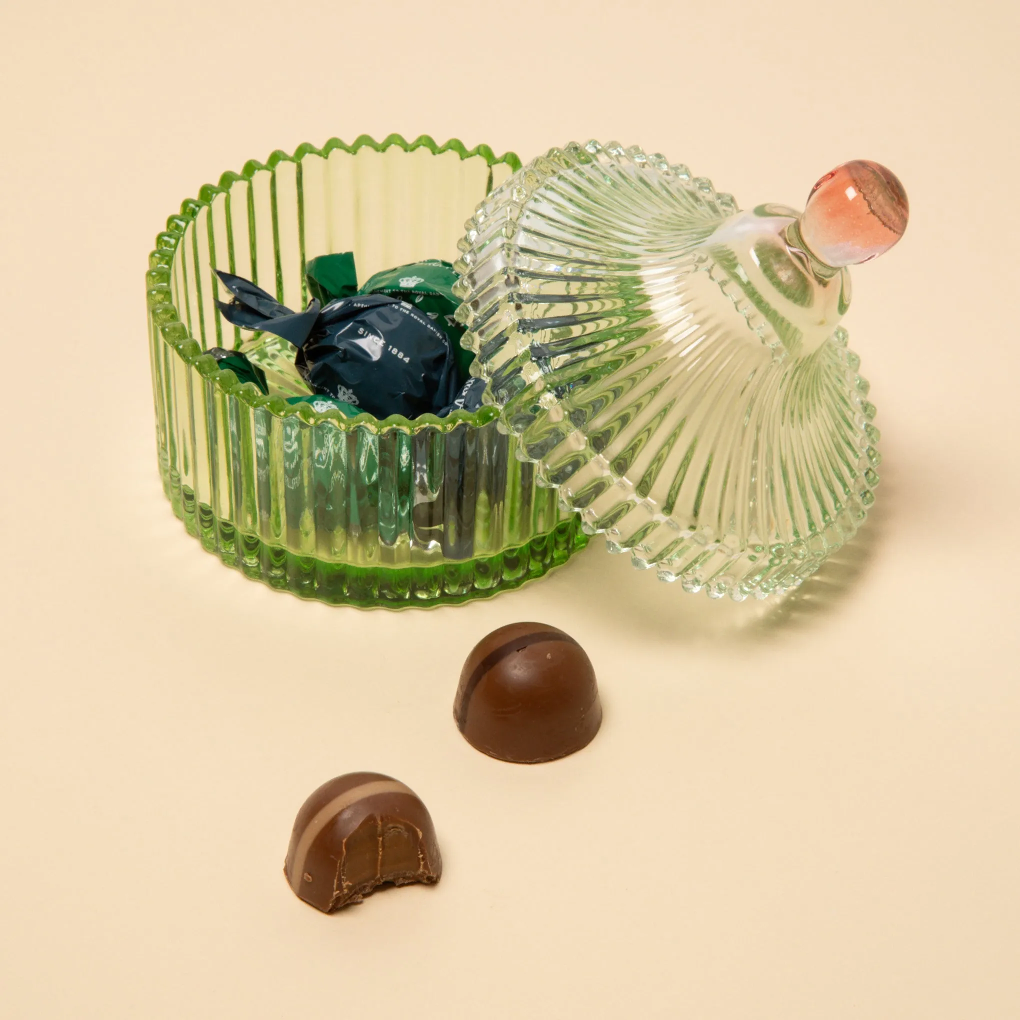 Candy Stripe Glass Storage Jar - Green/ Light Mint sold by Moma product image thumbnail 2